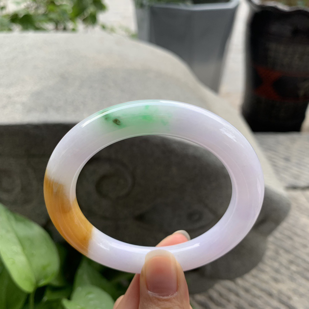 圈口 56.7-10.6【三彩圆条手镯】圆条56 57可戴