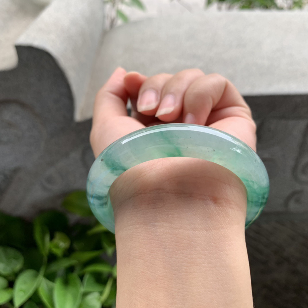 圈口54.4-11.4-8.7 【冰飘花正圈手镯】正圈54 55可戴