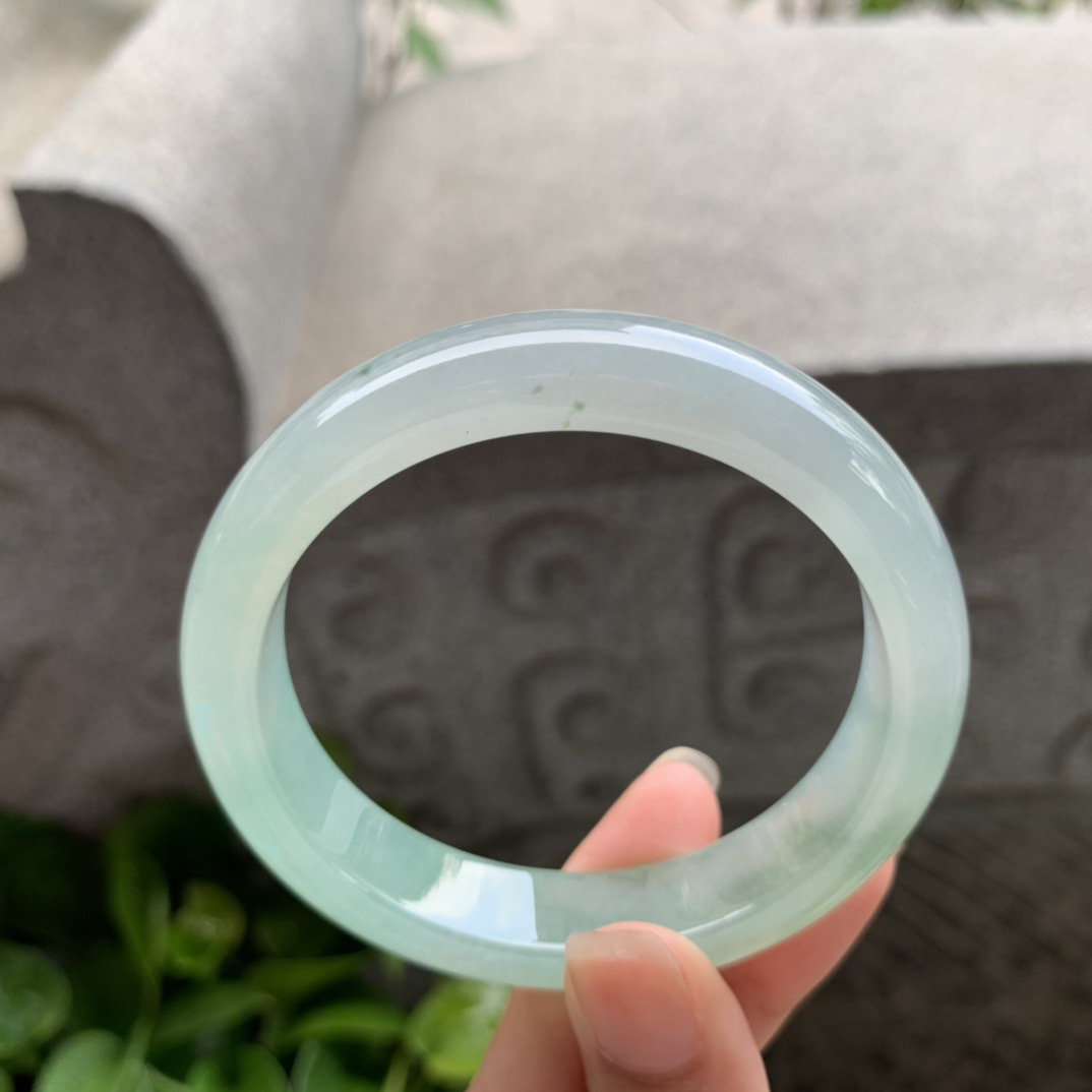 圈口55.8-12.5-7.9 【冰晴绿正圈手镯】正圈55 56可戴