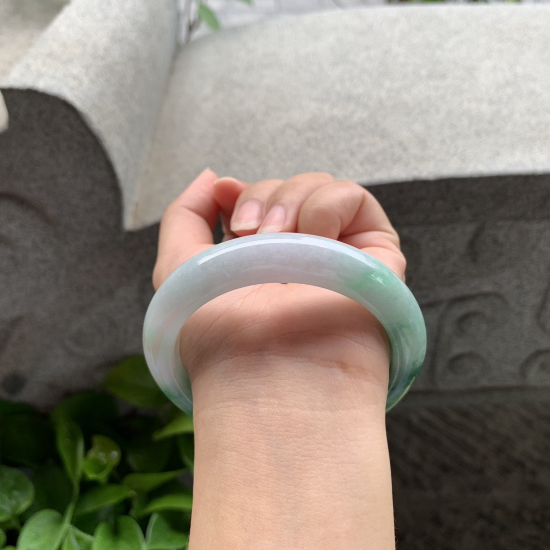 圈口 57.7-12.4-9.3【辣绿正圈手镯】正圈57 58可戴