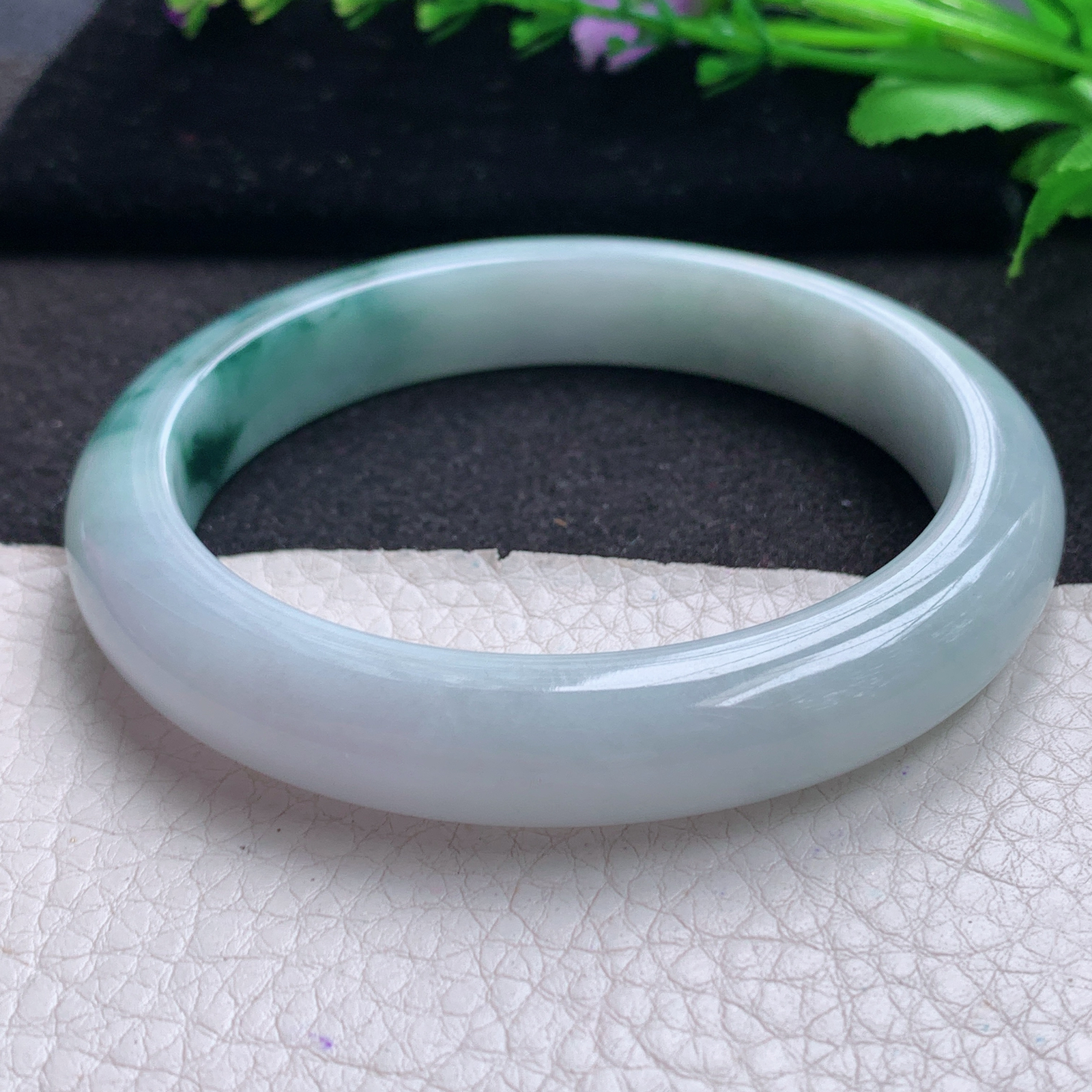 xc大圈口62*11.7*8.5平安镯 缅甸翡翠A货玉手镯精美飘花大气正圈玉手镯