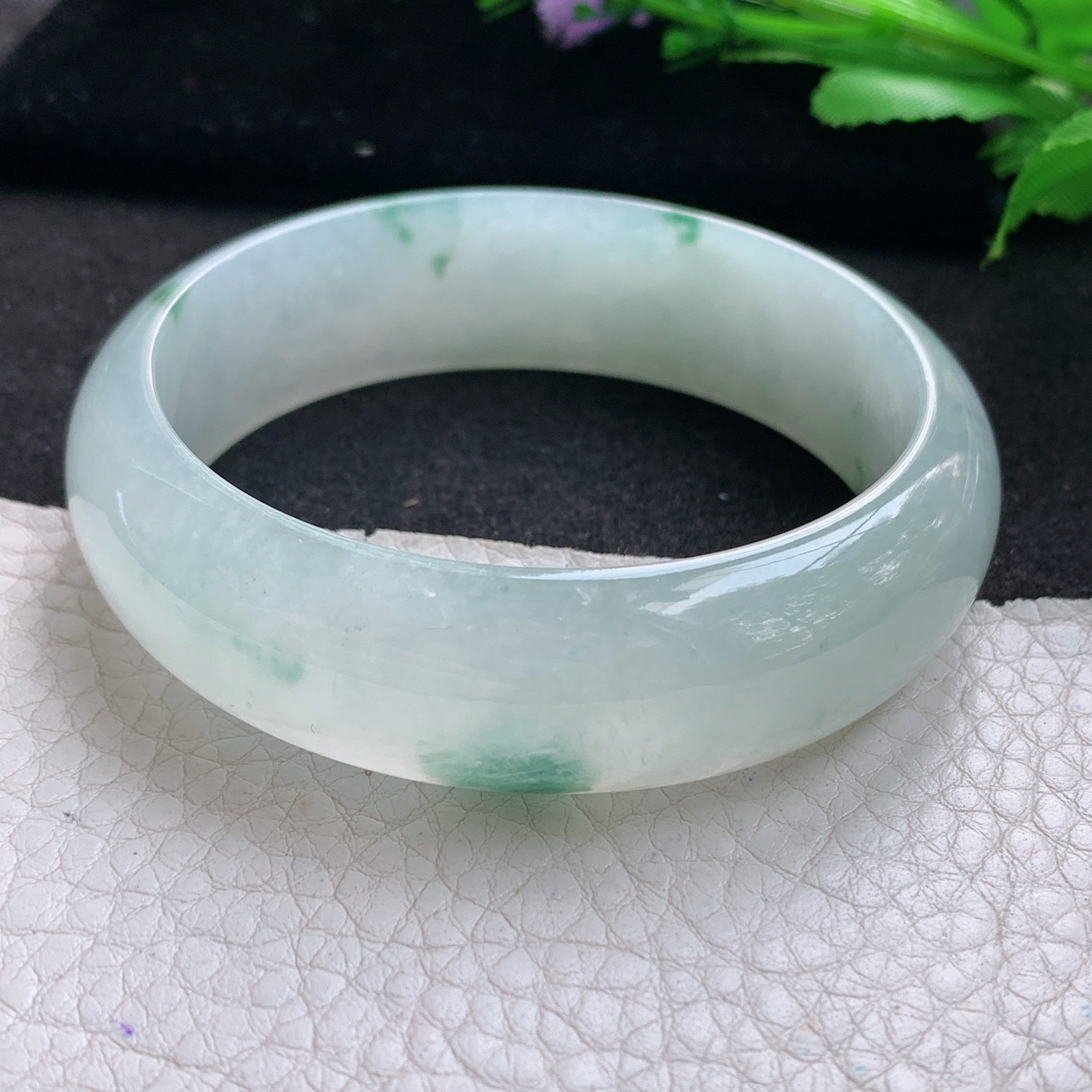 ax实拍57.5*17.5*7.5轮胎镯 缅甸翡翠A货玉手镯精美冰飘花大气正圈玉手镯