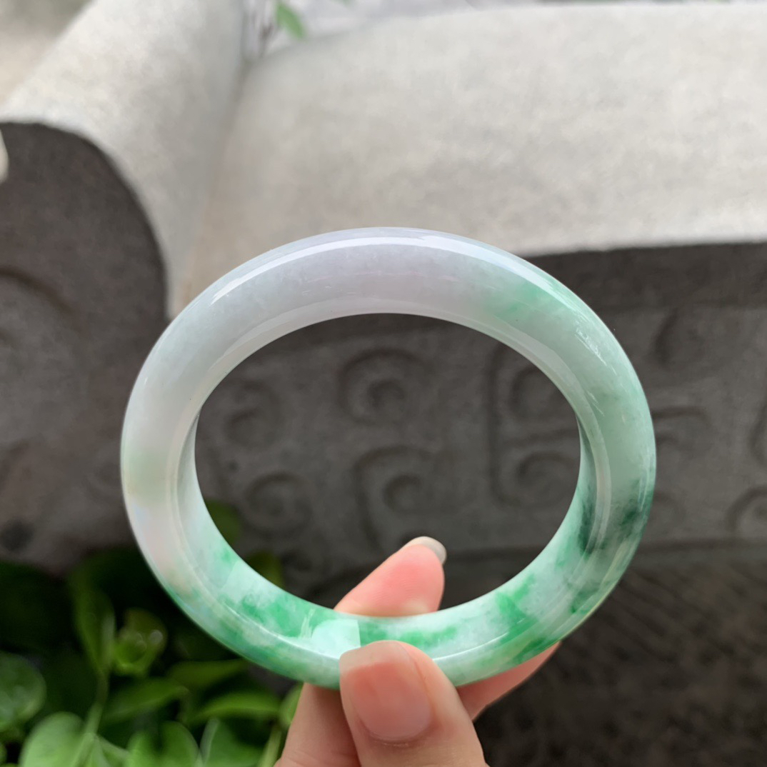 圈口 57.7-12.4-9.3【辣绿正圈手镯】正圈57 58可戴