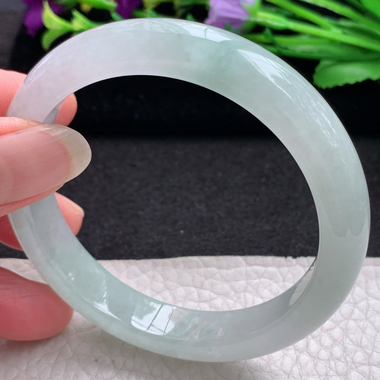 xx清新款57*11.8*8平安镯 缅甸翡翠A货玉手镯精美冰爽正圈玉手环