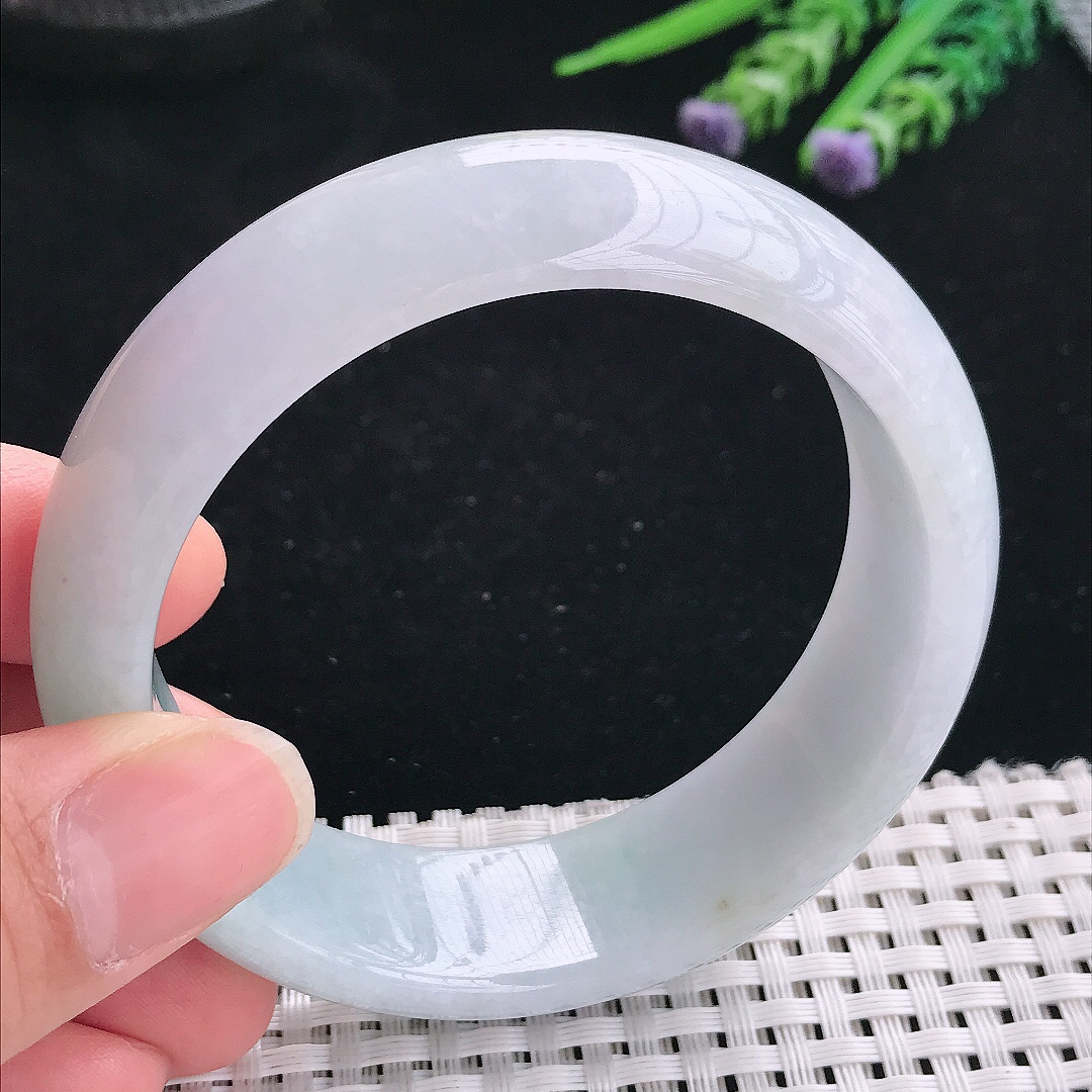 实拍天然翡翠58/18.3/8.4轮胎镯老坑精美温润宽边手镯玉镯手环