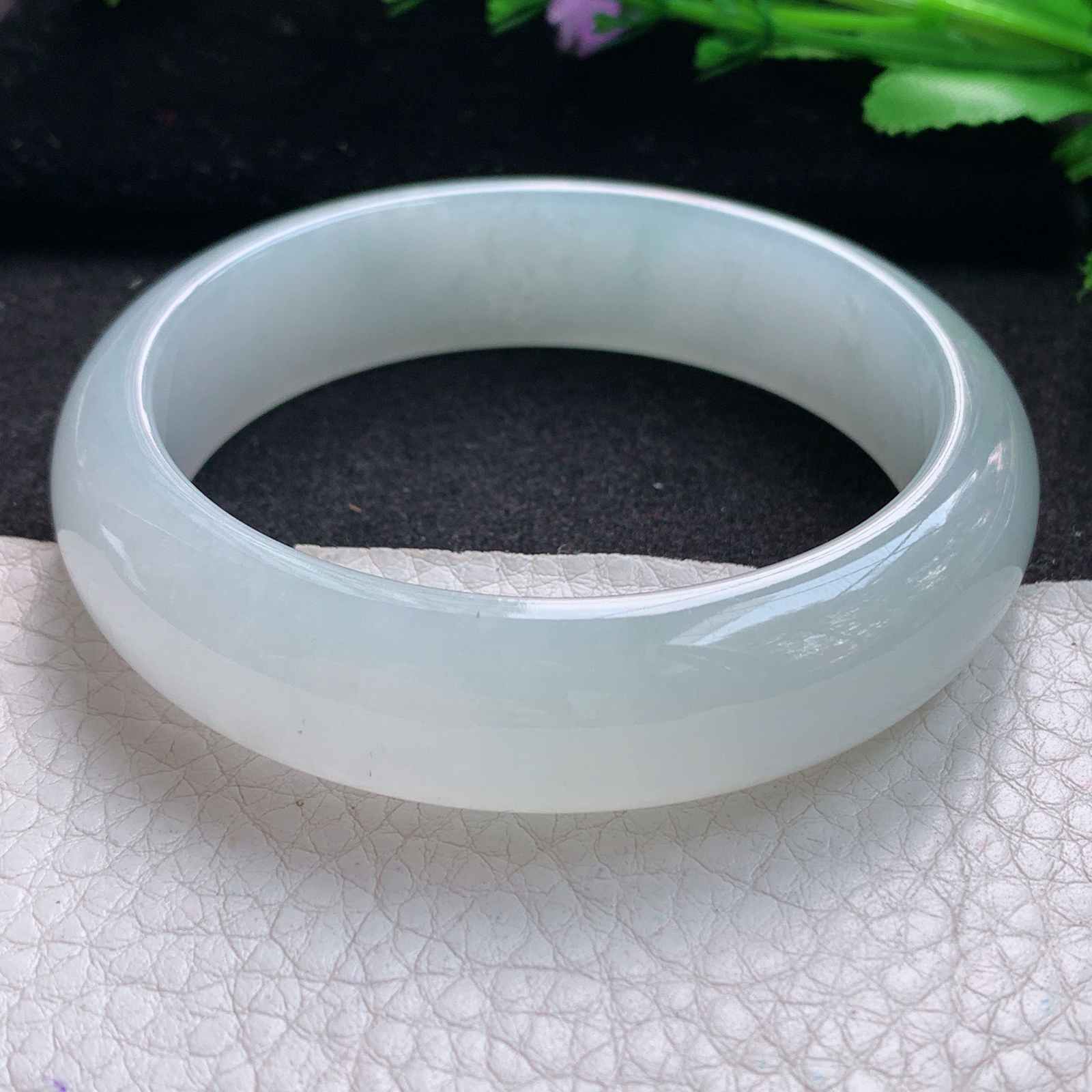 fl实拍58*15.8*8轮胎镯 缅甸翡翠A货玉手镯精美白月光正圈玉手镯