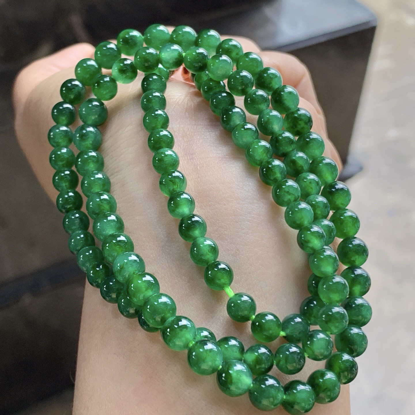 冰绿珠链^_^鲜艳 种色好