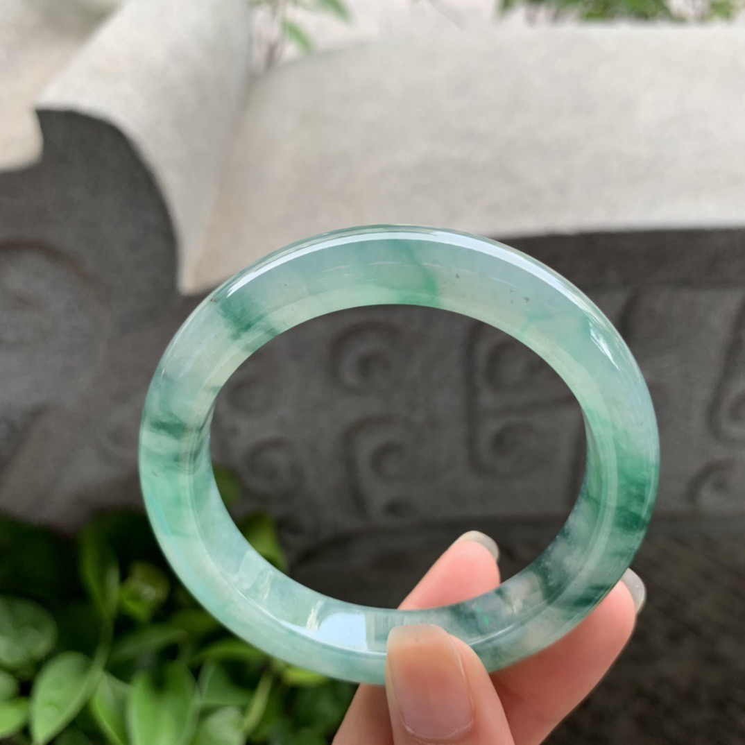 圈口54.4-11.4-8.7 【冰飘花正圈手镯】正圈54 55可戴