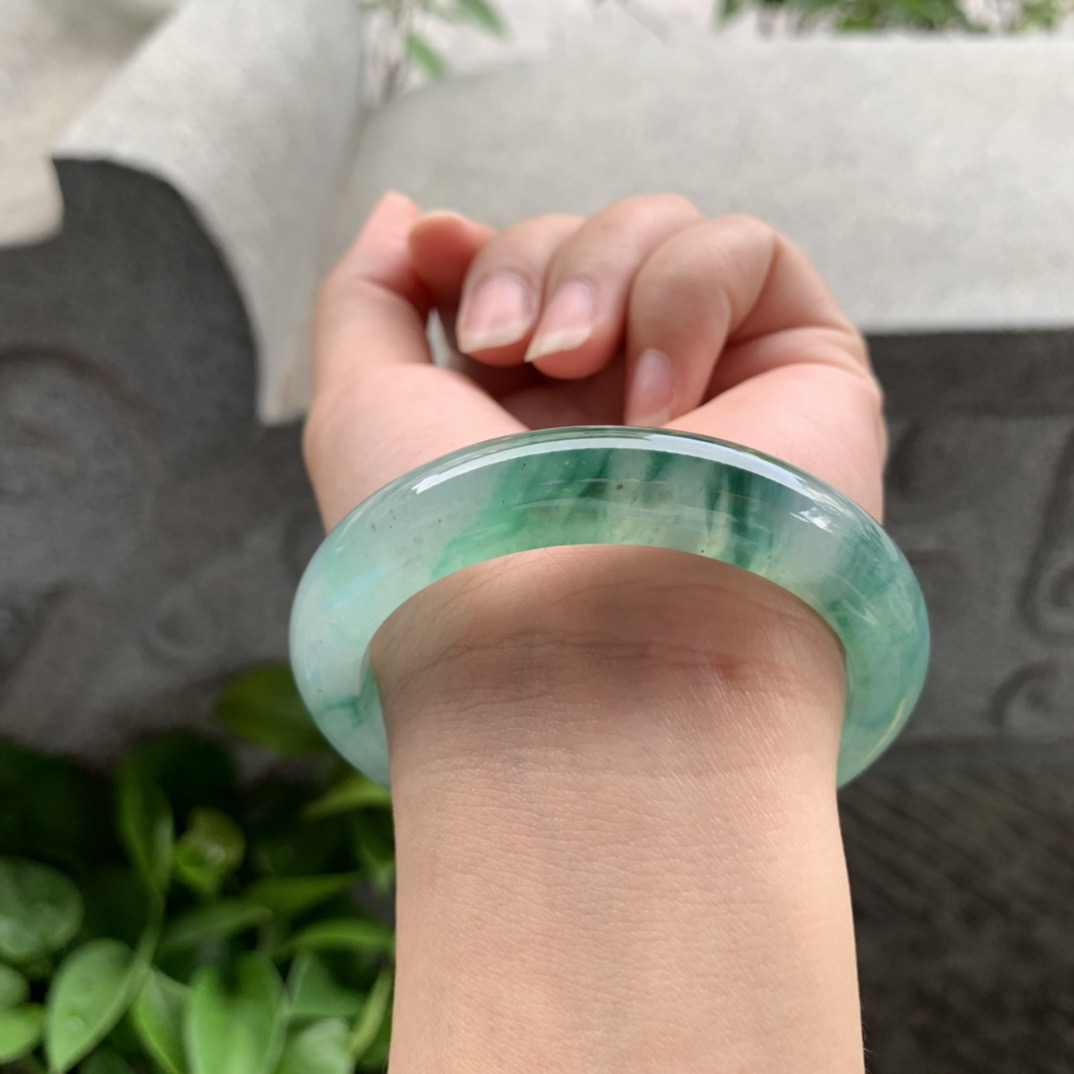 圈口54.4-11.4-8.7 【冰飘花正圈手镯】正圈54 55可戴