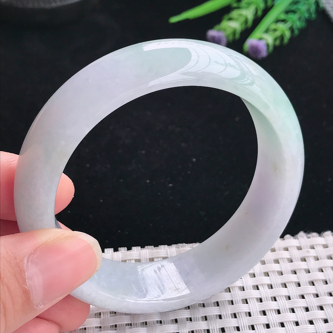 实拍天然翡翠58/18.3/8.4轮胎镯老坑精美温润宽边手镯玉镯手环