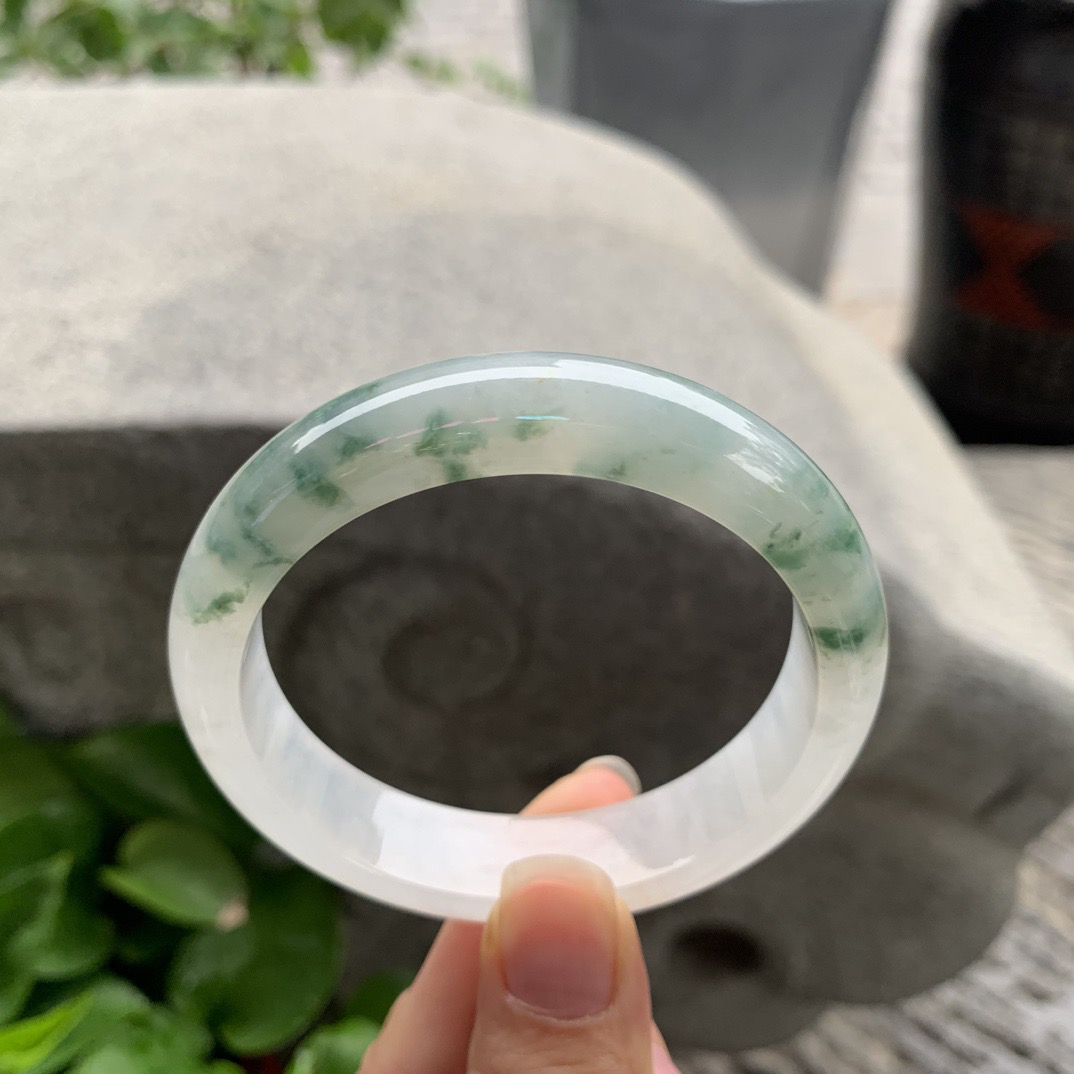 圈口 55.6-13.2-7.6【冰飘花正圈手镯】正圈58 56可戴