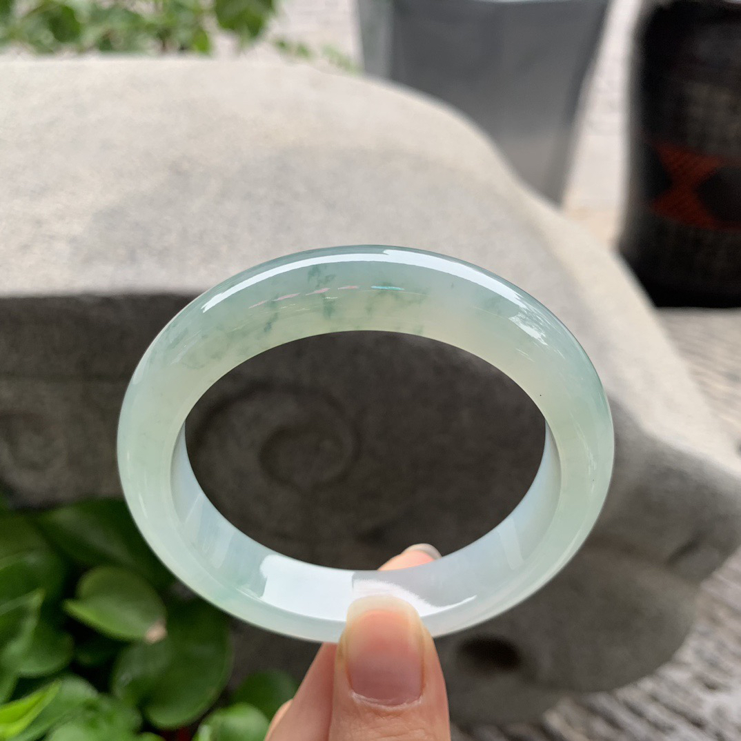 圈口 57.6-12.7-8.9【冰晴飘花正圈手镯】正圈57 58可戴