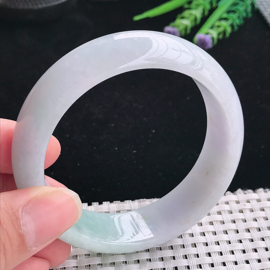 实拍天然翡翠58/18.3/8.4轮胎镯老坑精美温润宽边手镯玉镯手环