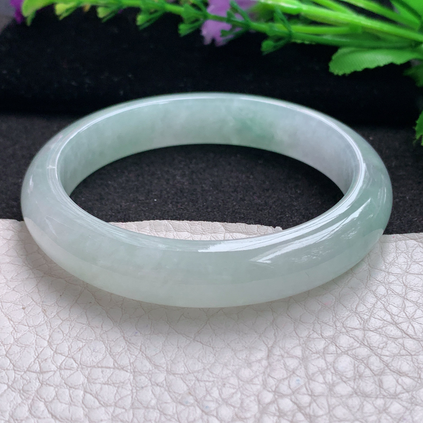 xx清新款57*11.8*8平安镯 缅甸翡翠A货玉手镯精美冰爽正圈玉手环