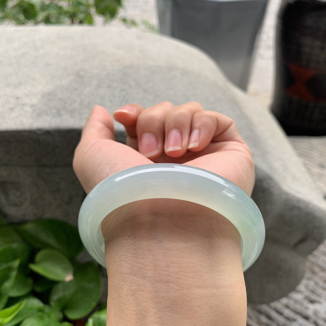 圈口 57.6-12.7-8.9【冰晴飘花正圈手镯】正圈57 58可戴