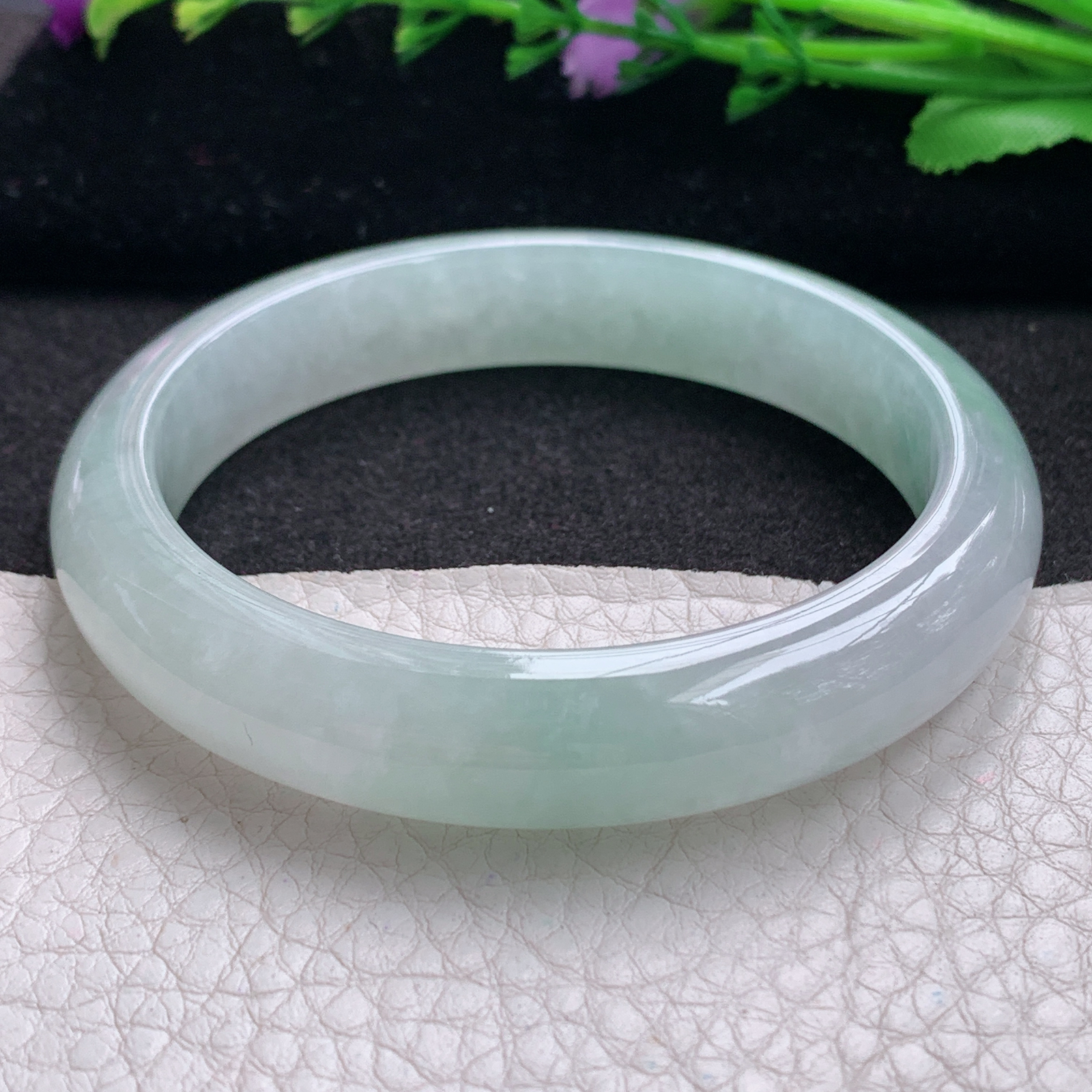 xx清新款57*11.8*8平安镯 缅甸翡翠A货玉手镯精美冰爽正圈玉手环