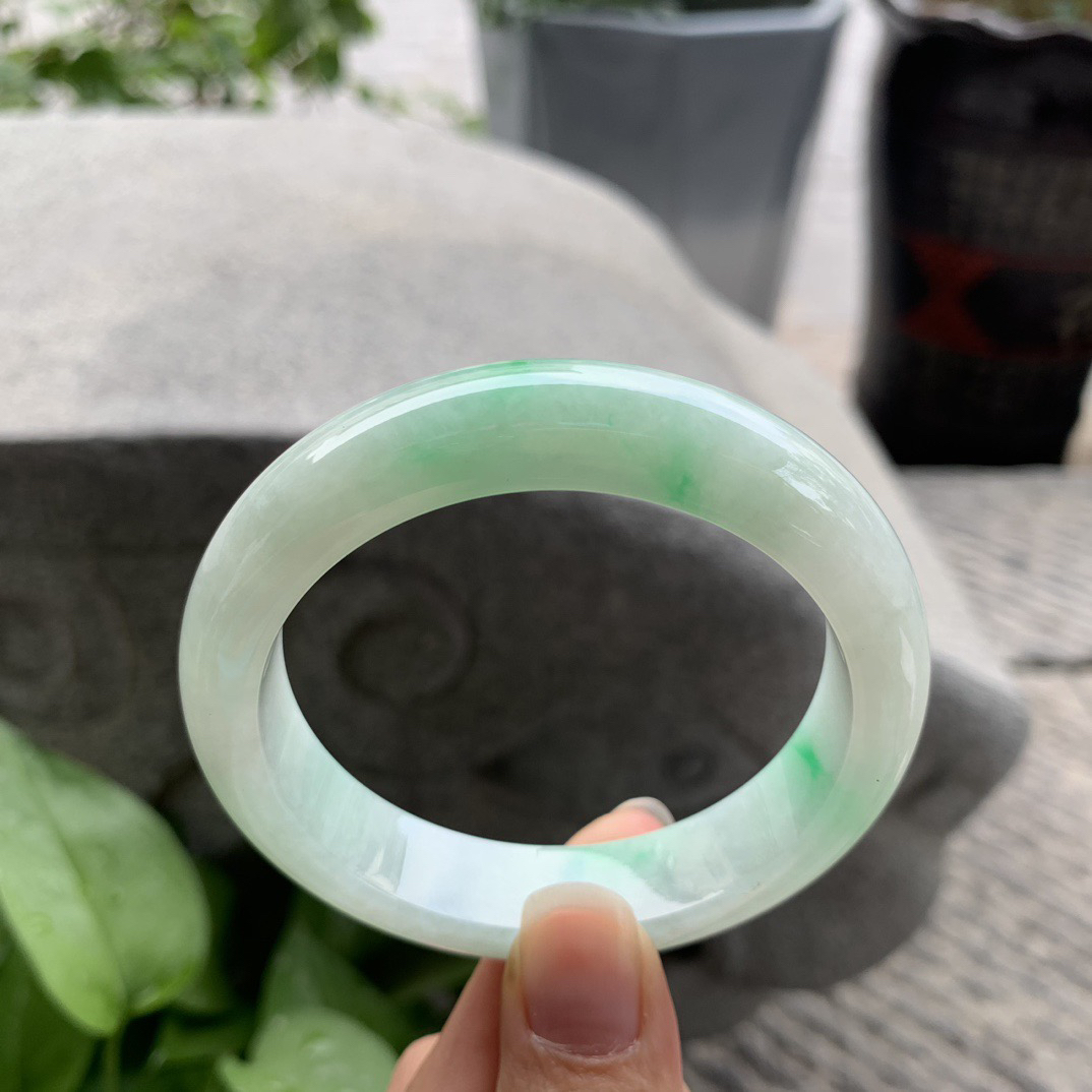 圈口 55.8-13-8.7【飘阳绿正圈手镯】正圈55 56可戴