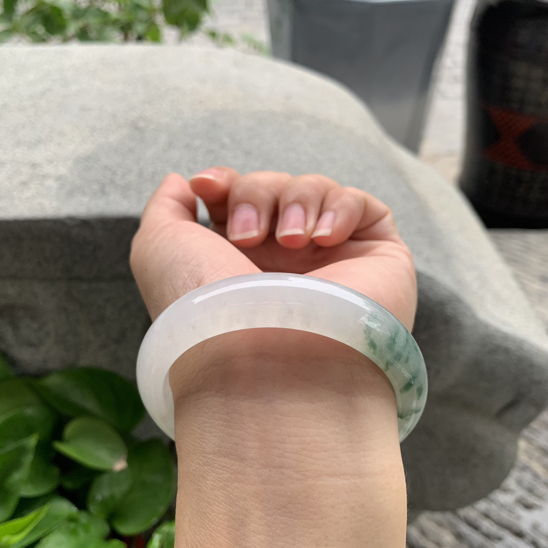 圈口 55.6-13.2-7.6【冰飘花正圈手镯】正圈58 56可戴