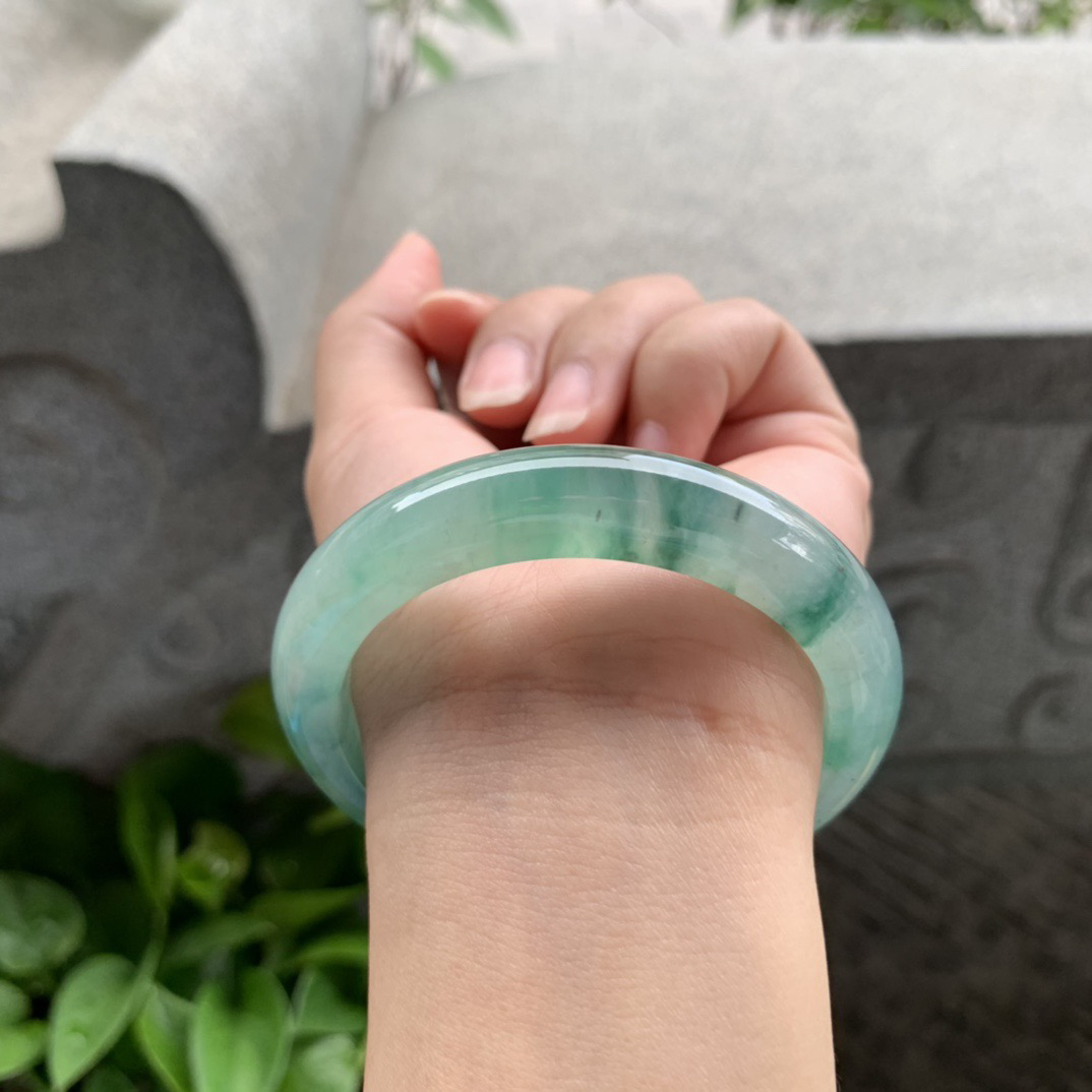 圈口54.4-11.4-8.7 【冰飘花正圈手镯】正圈54 55可戴