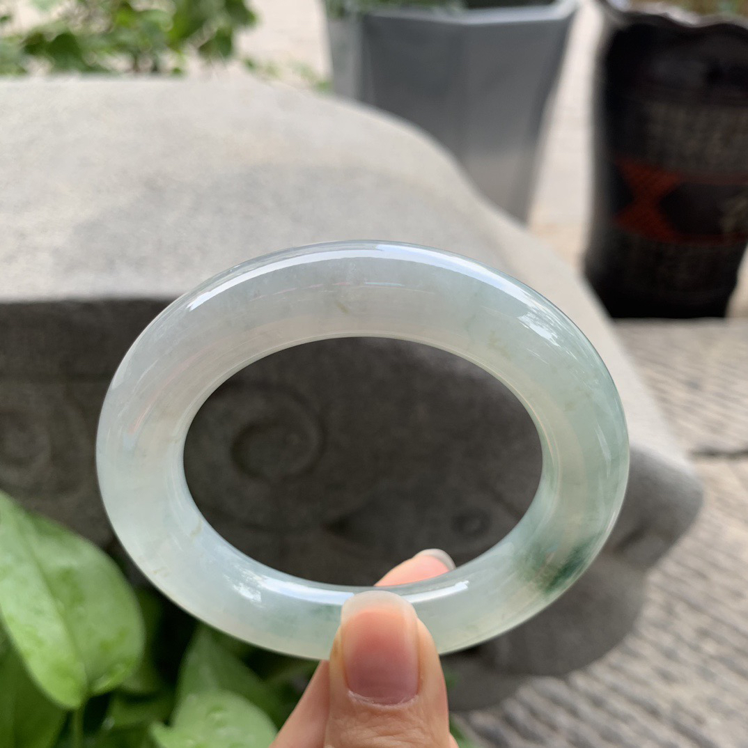 圈口 54.7-12.7【冰飘花圆条手镯】圆条54 55可戴