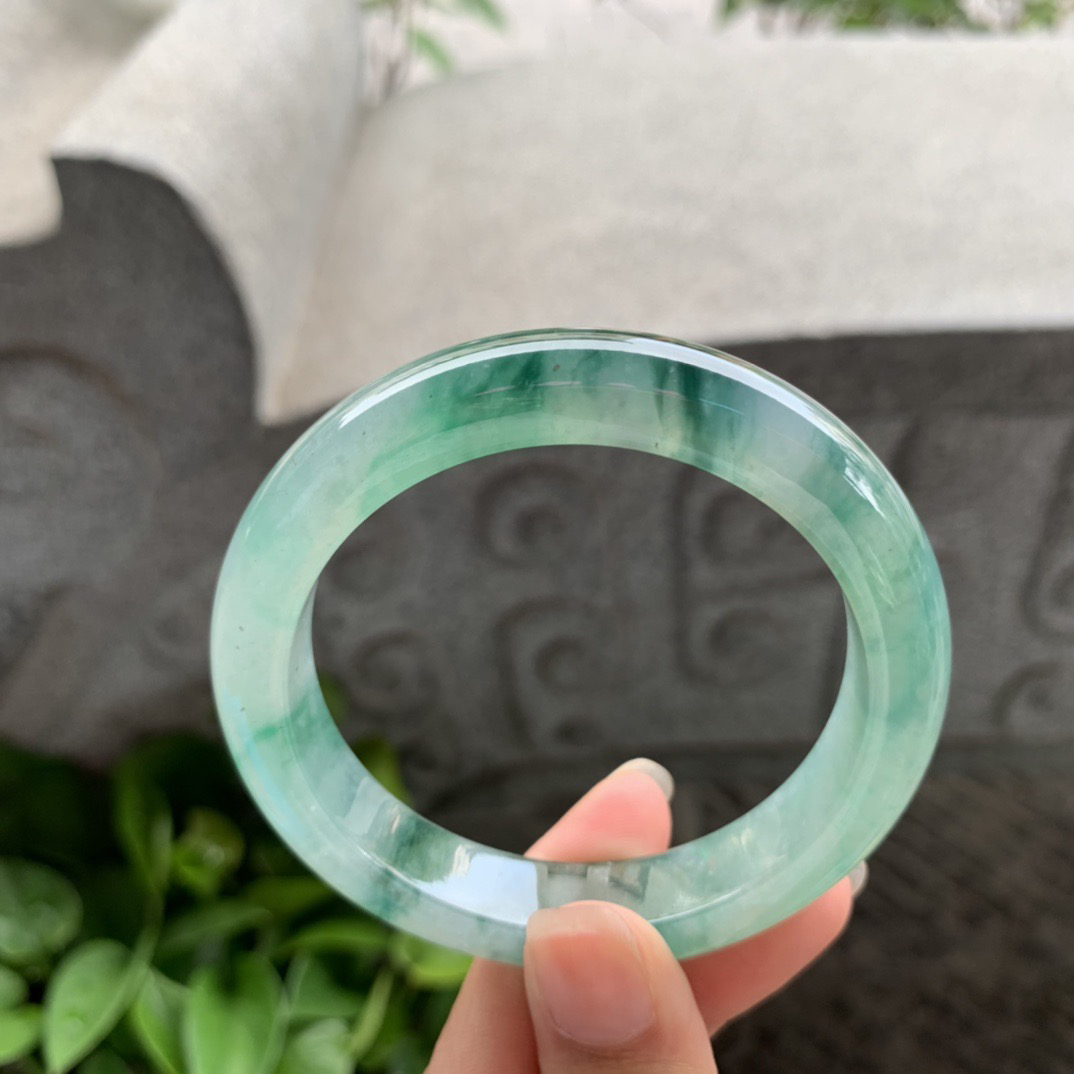 圈口54.4-11.4-8.7 【冰飘花正圈手镯】正圈54 55可戴