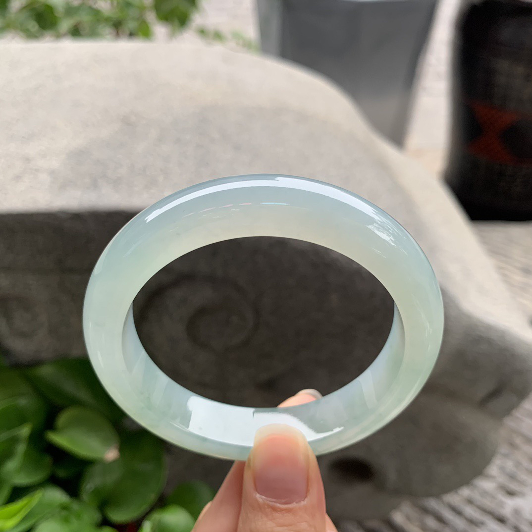 圈口 57.6-12.7-8.9【冰晴飘花正圈手镯】正圈57 58可戴