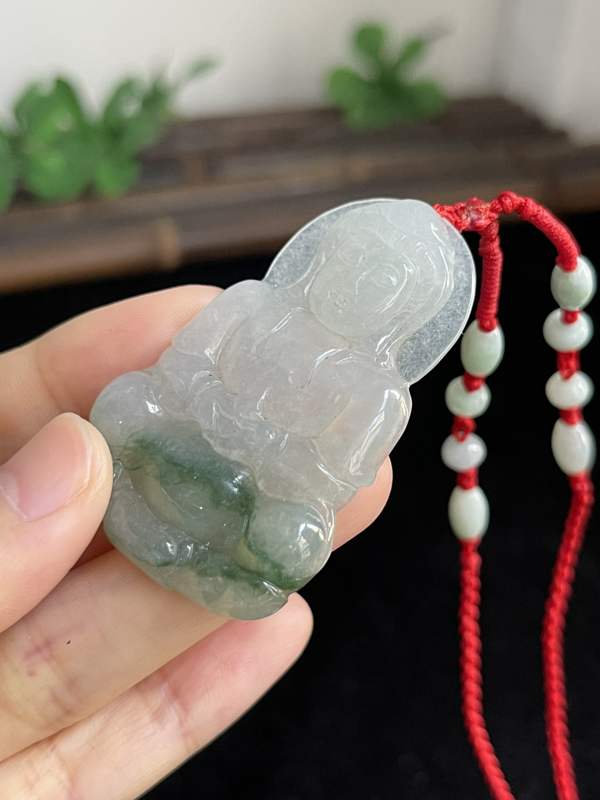 翡翠冰糯种绿色吊坠