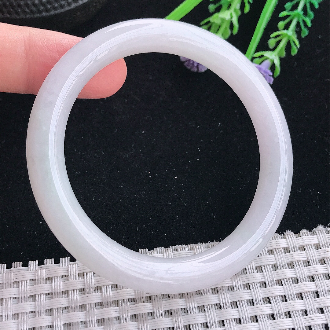实拍A货翡翠53/8.3/8.6老坑秀气温润圆条手镯玉镯手环