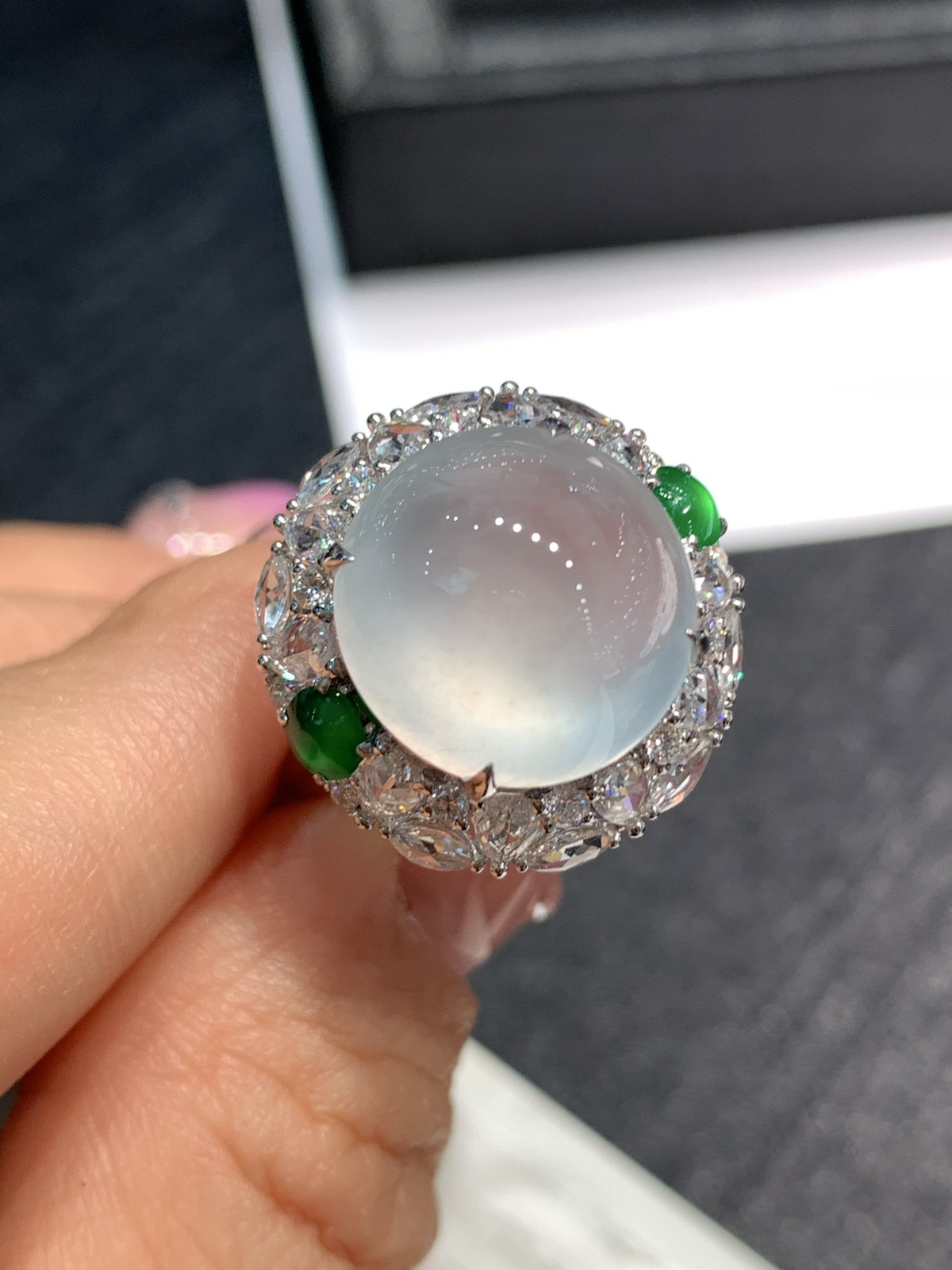 冰种大戒指，上手超美~