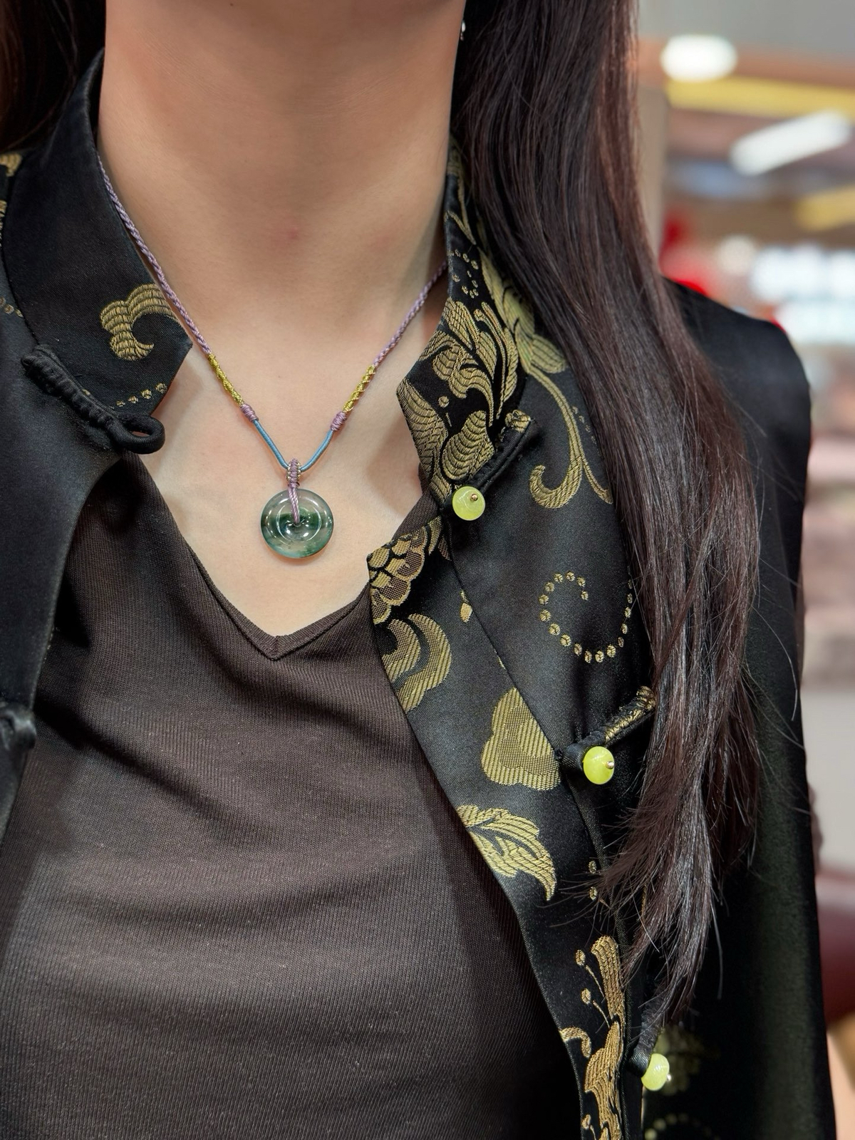 冰晴 飘花 平安扣吊坠