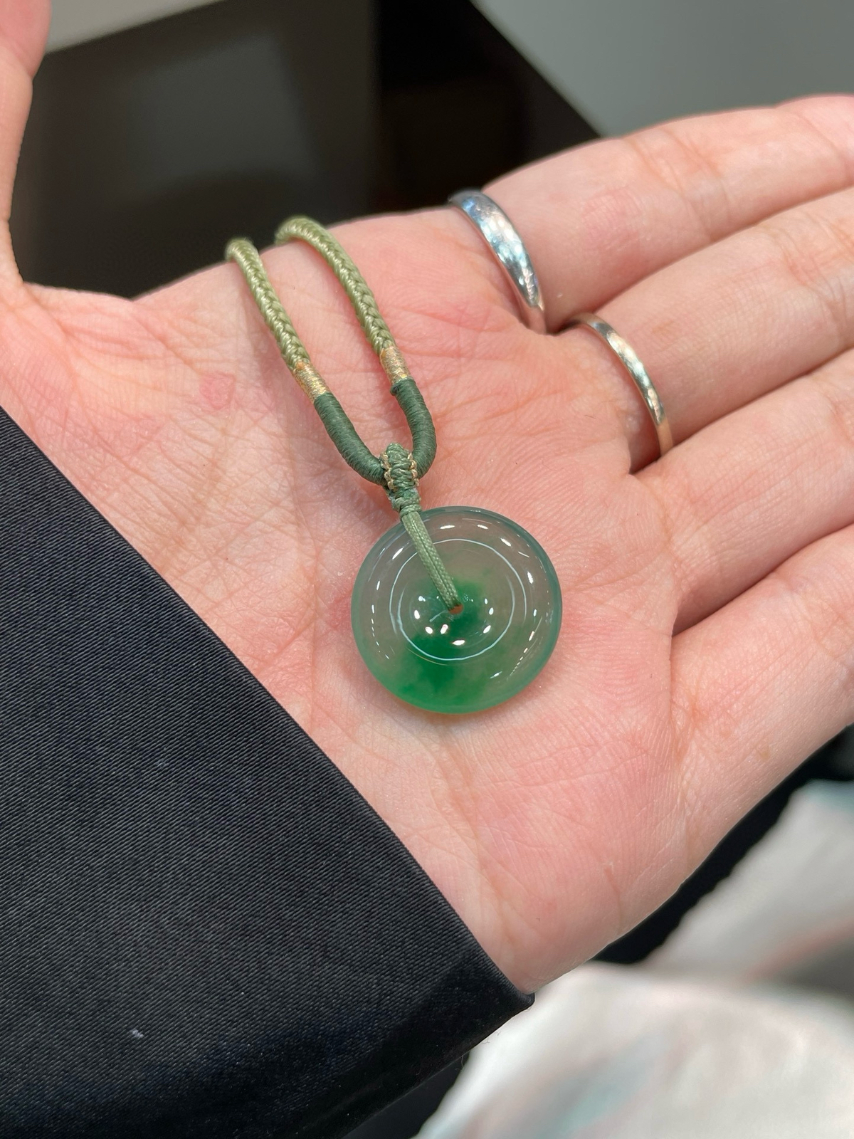 冰晴 飘阳绿 mini平安扣吊坠