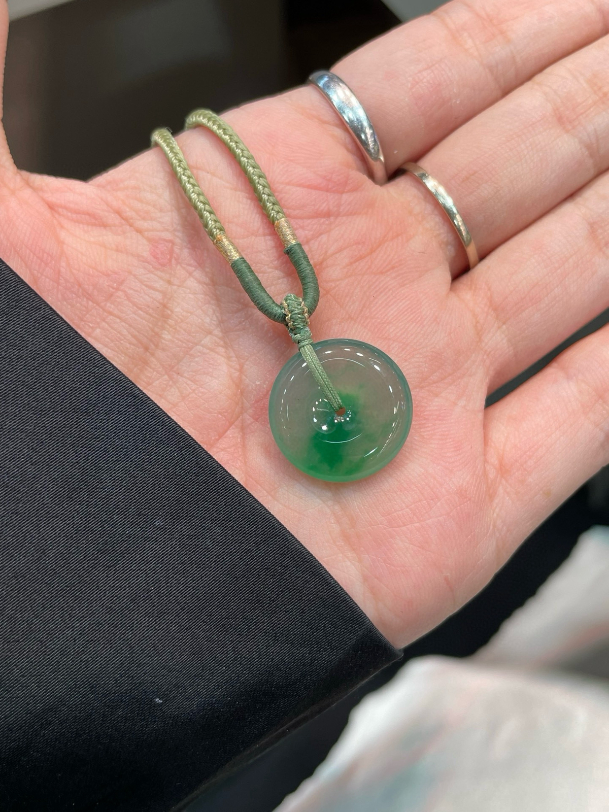 冰晴 飘阳绿 mini平安扣吊坠