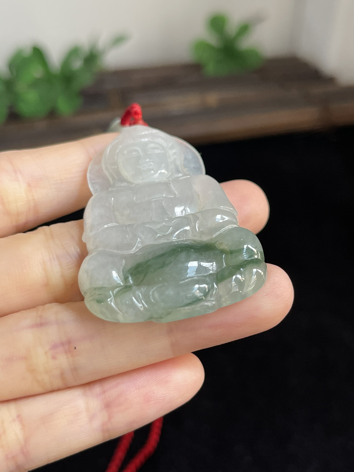 翡翠冰糯种绿色吊坠