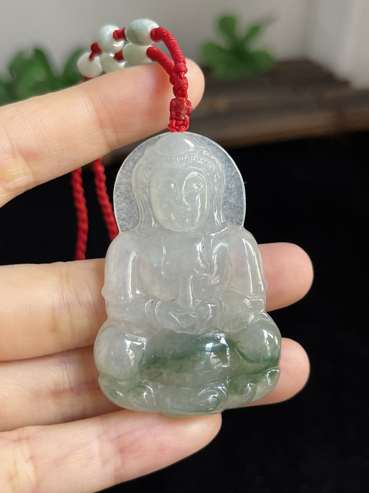 翡翠冰糯种绿色吊坠