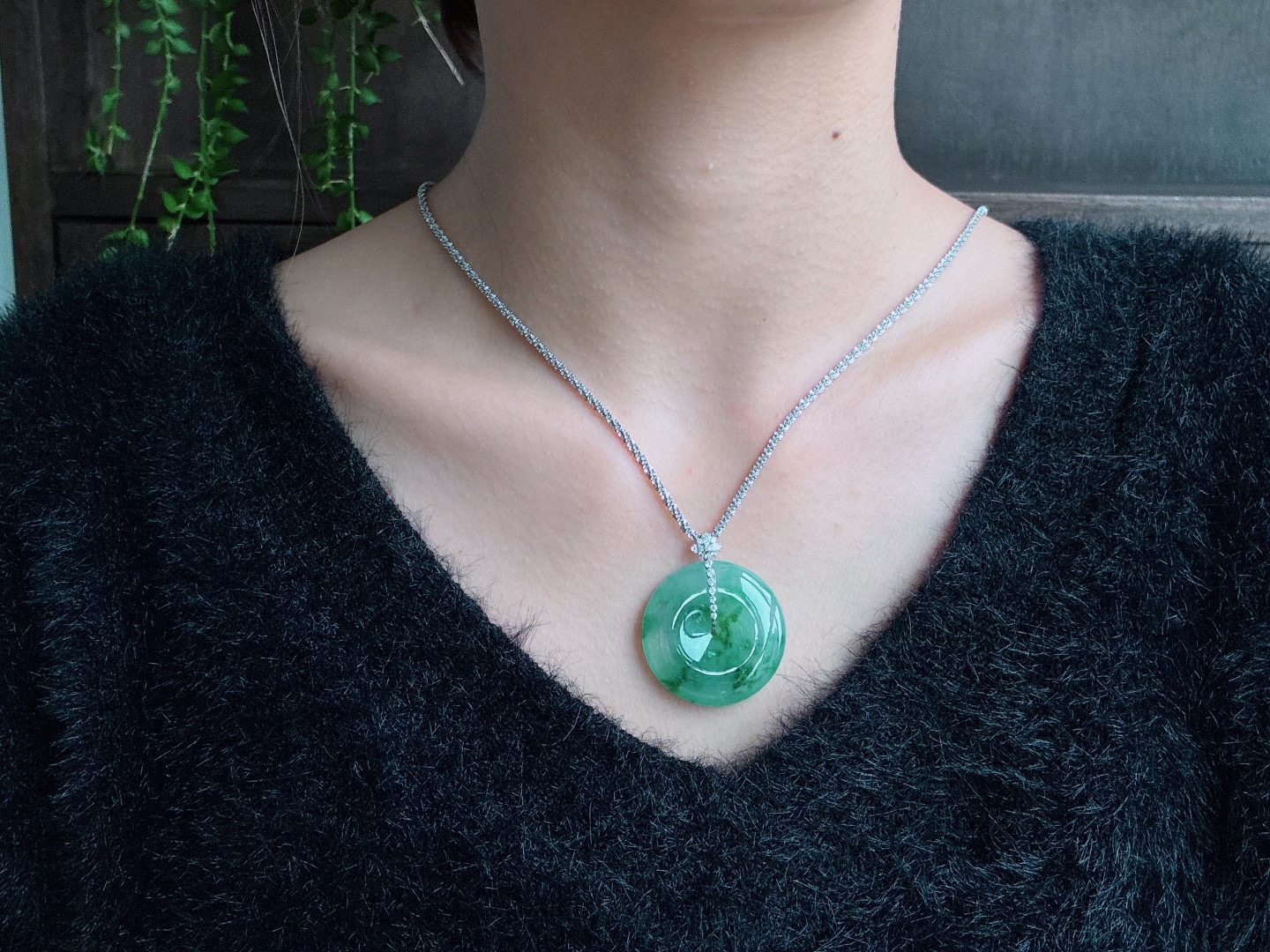 冰飘花大平安扣吊坠  
【整体】38
【裸石】32-6.1