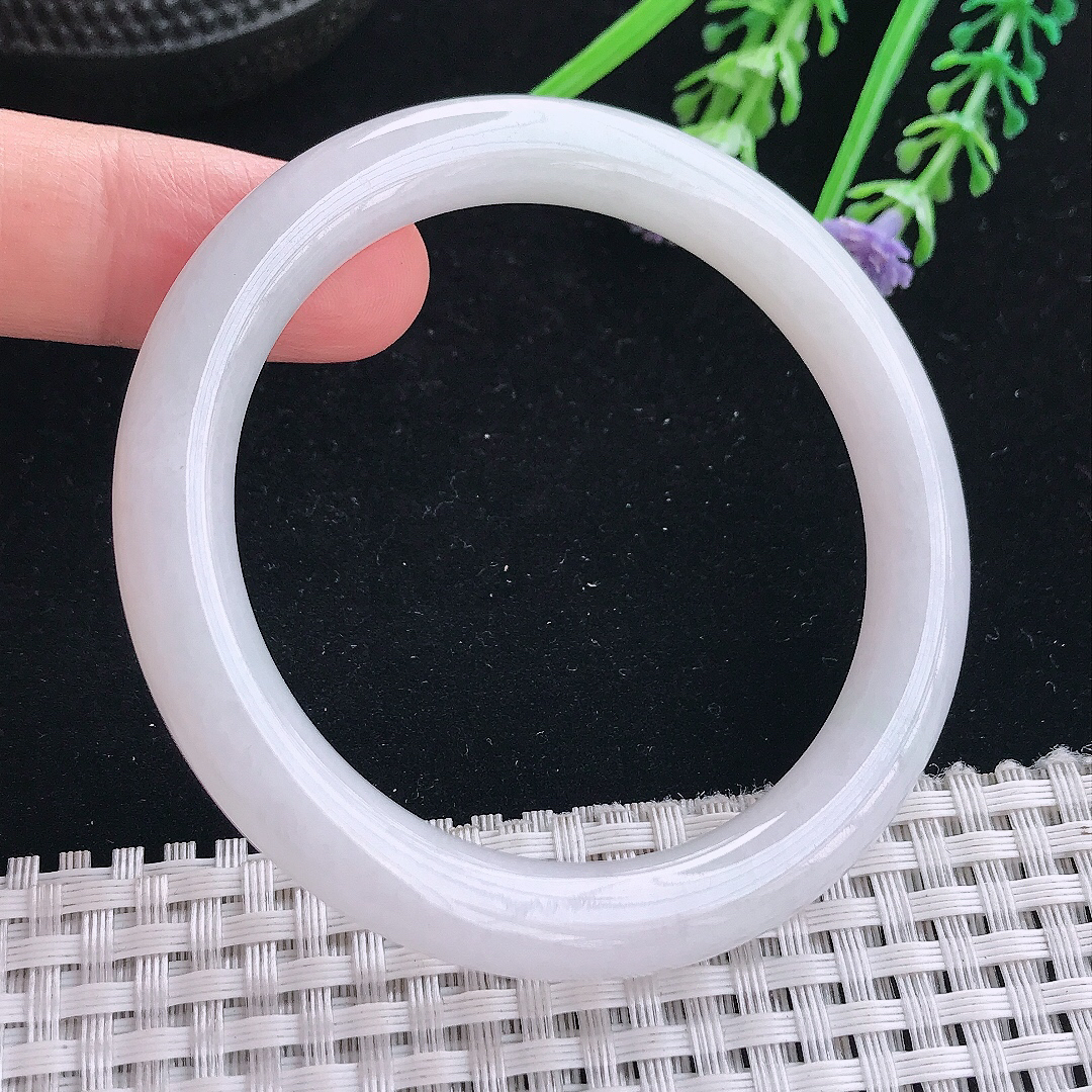 实拍A货翡翠53/8.3/8.6老坑秀气温润圆条手镯玉镯手环