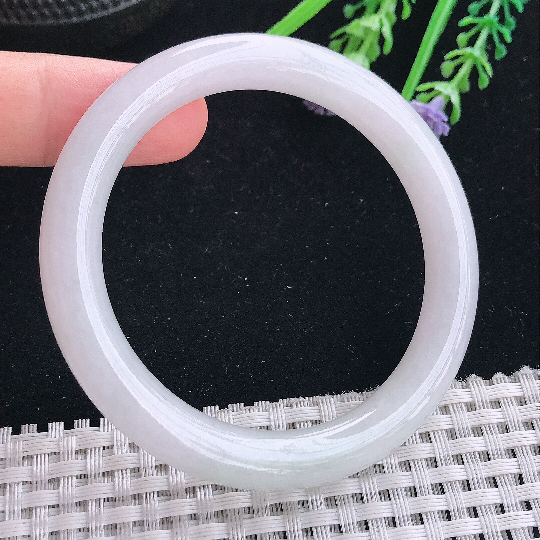 实拍A货翡翠53/8.3/8.6老坑秀气温润圆条手镯玉镯手环