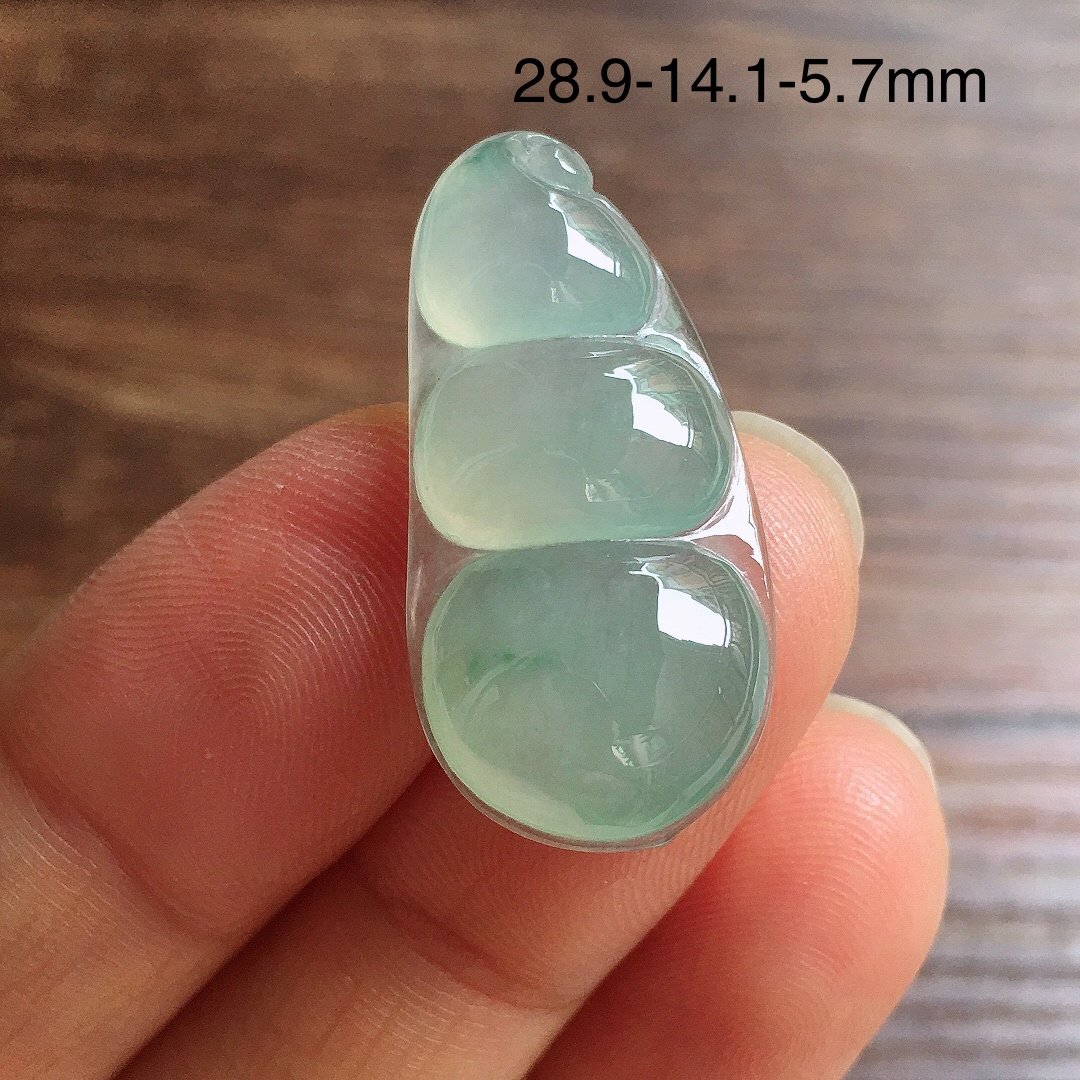 冰晴底福豆，镶嵌佳品，冰润细腻，种水足，001 尺寸28.9*14.1*5.7
