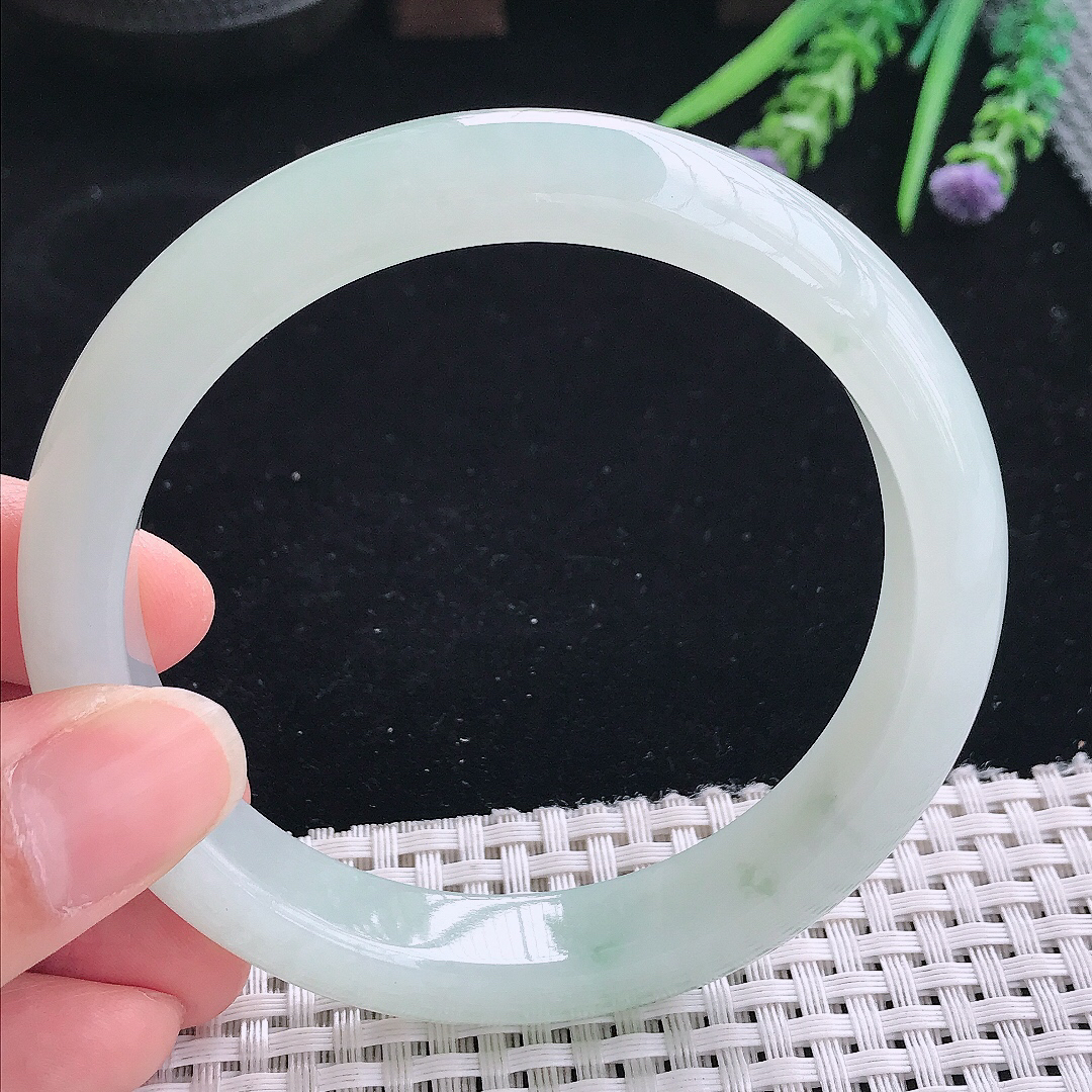 实拍A货翡翠62.5/12.6/8.9大圈口老坑冰胶水灵冰晴手镯玉镯手环