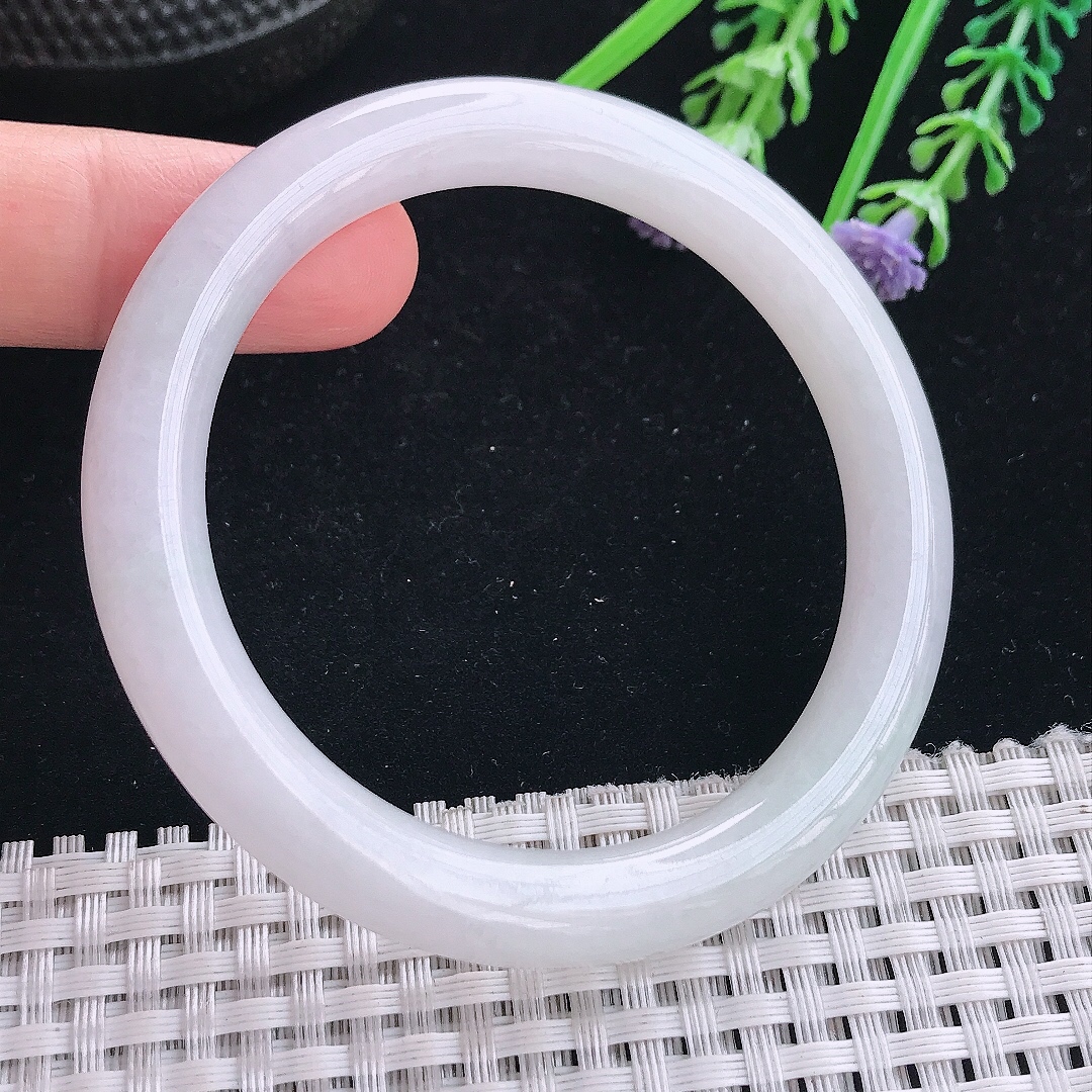 实拍A货翡翠53/8.3/8.6老坑秀气温润圆条手镯玉镯手环