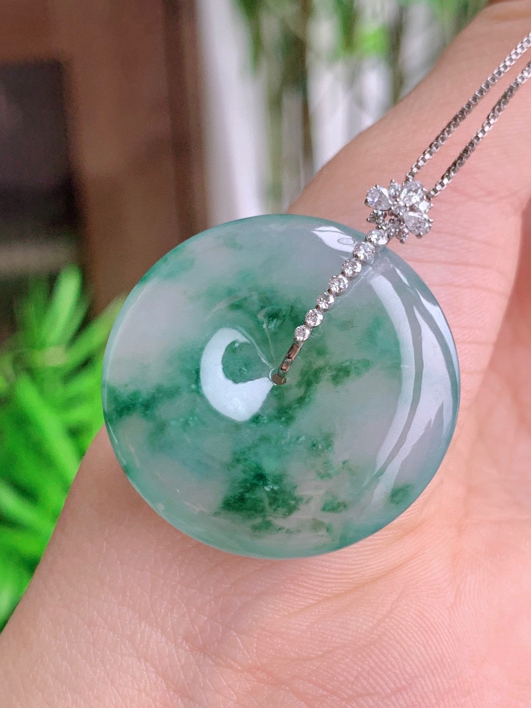 冰飘花大平安扣吊坠  
【整体】38
【裸石】32-6.1