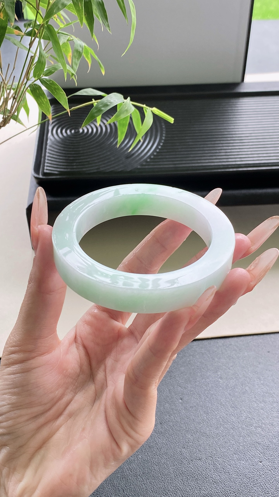 【飘甜阳绿手镯胚】