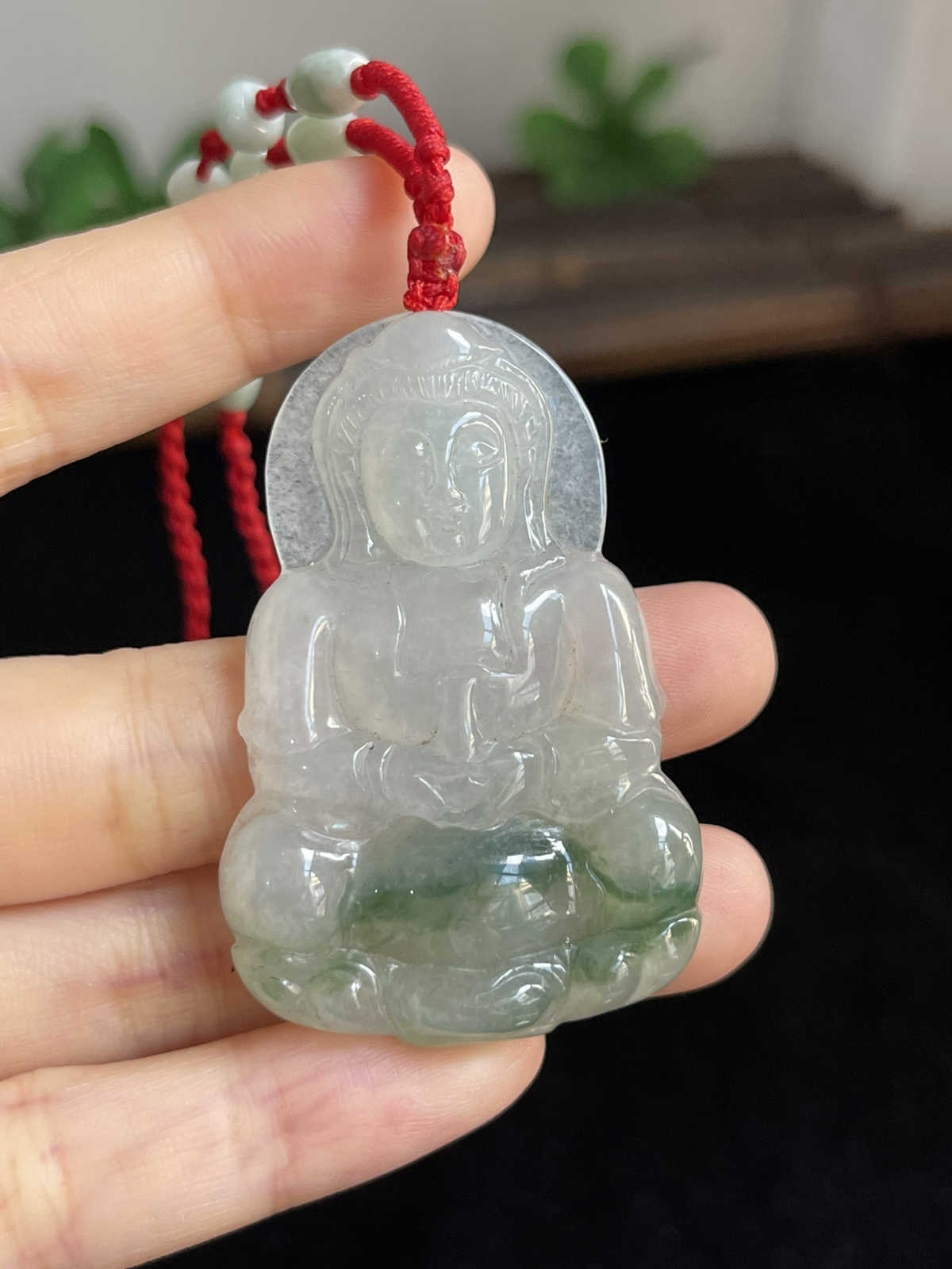 翡翠冰糯种绿色吊坠