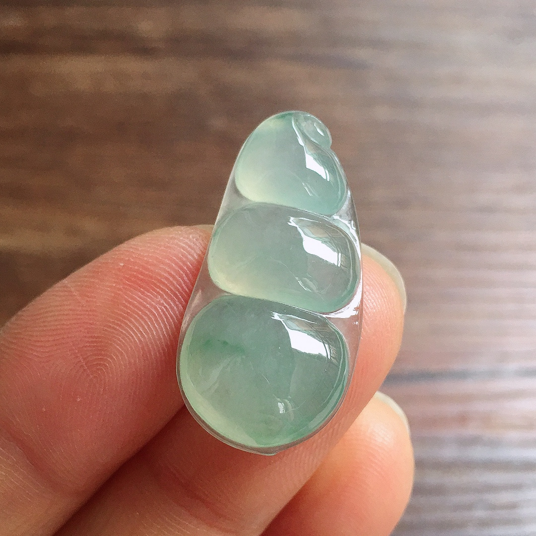 冰晴底福豆，镶嵌佳品，冰润细腻，种水足，001 尺寸28.9*14.1*5.7