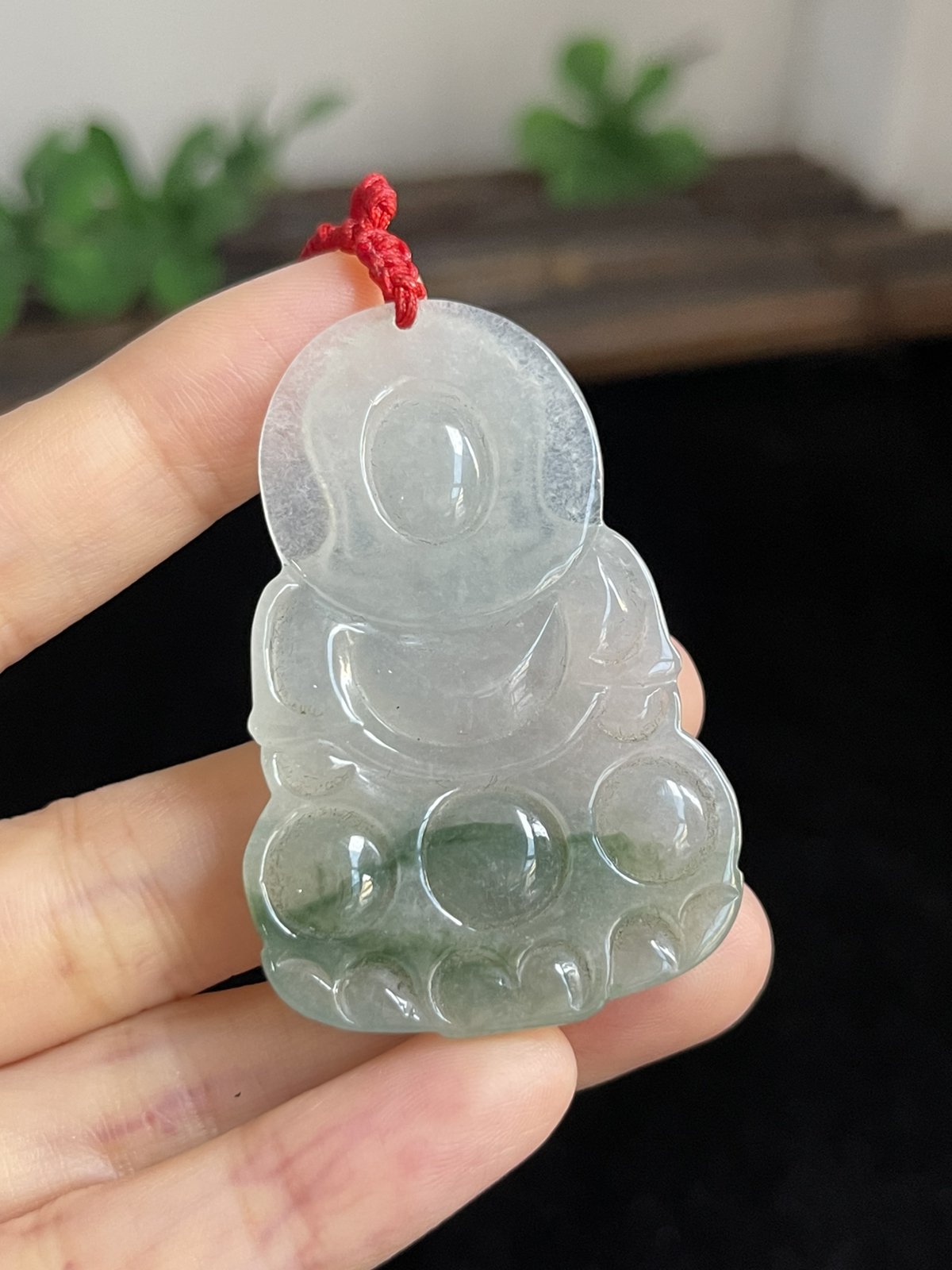 翡翠冰糯种绿色吊坠