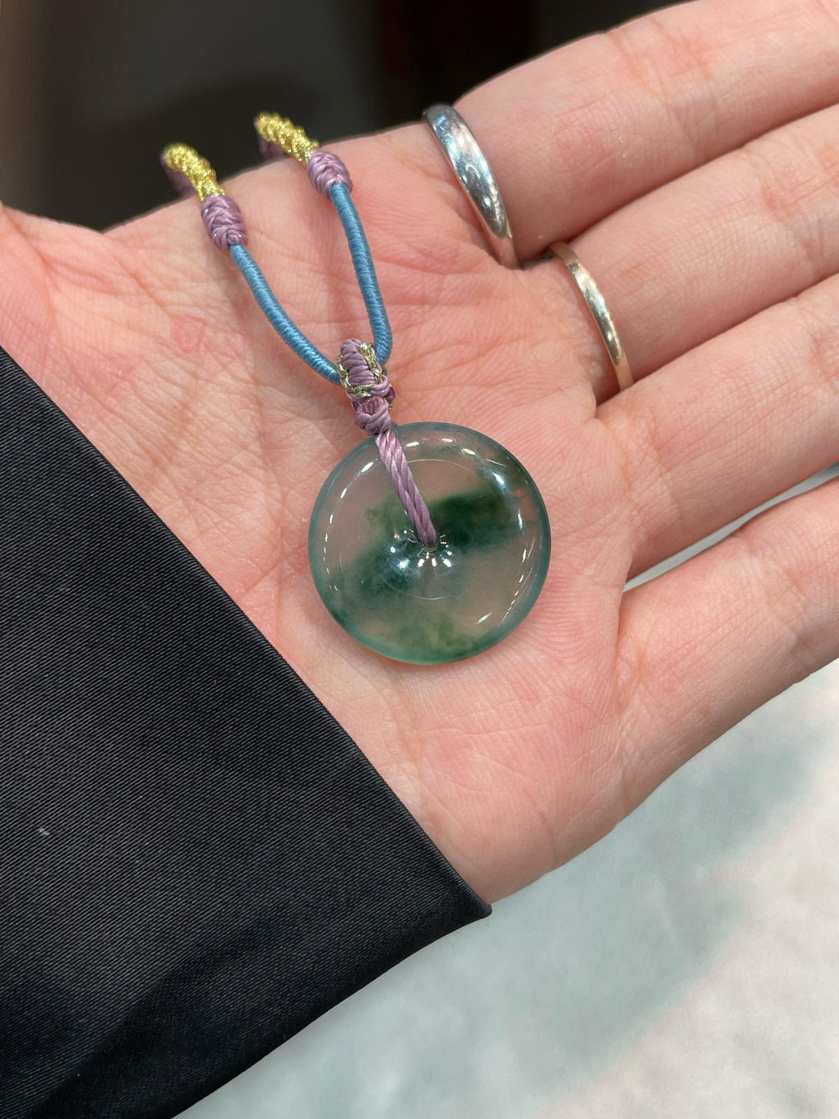 冰晴 飘花 平安扣吊坠