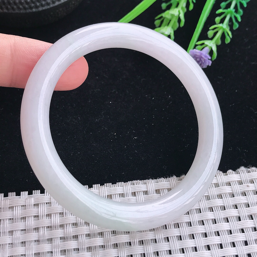 实拍A货翡翠53/8.3/8.6老坑秀气温润圆条手镯玉镯手环