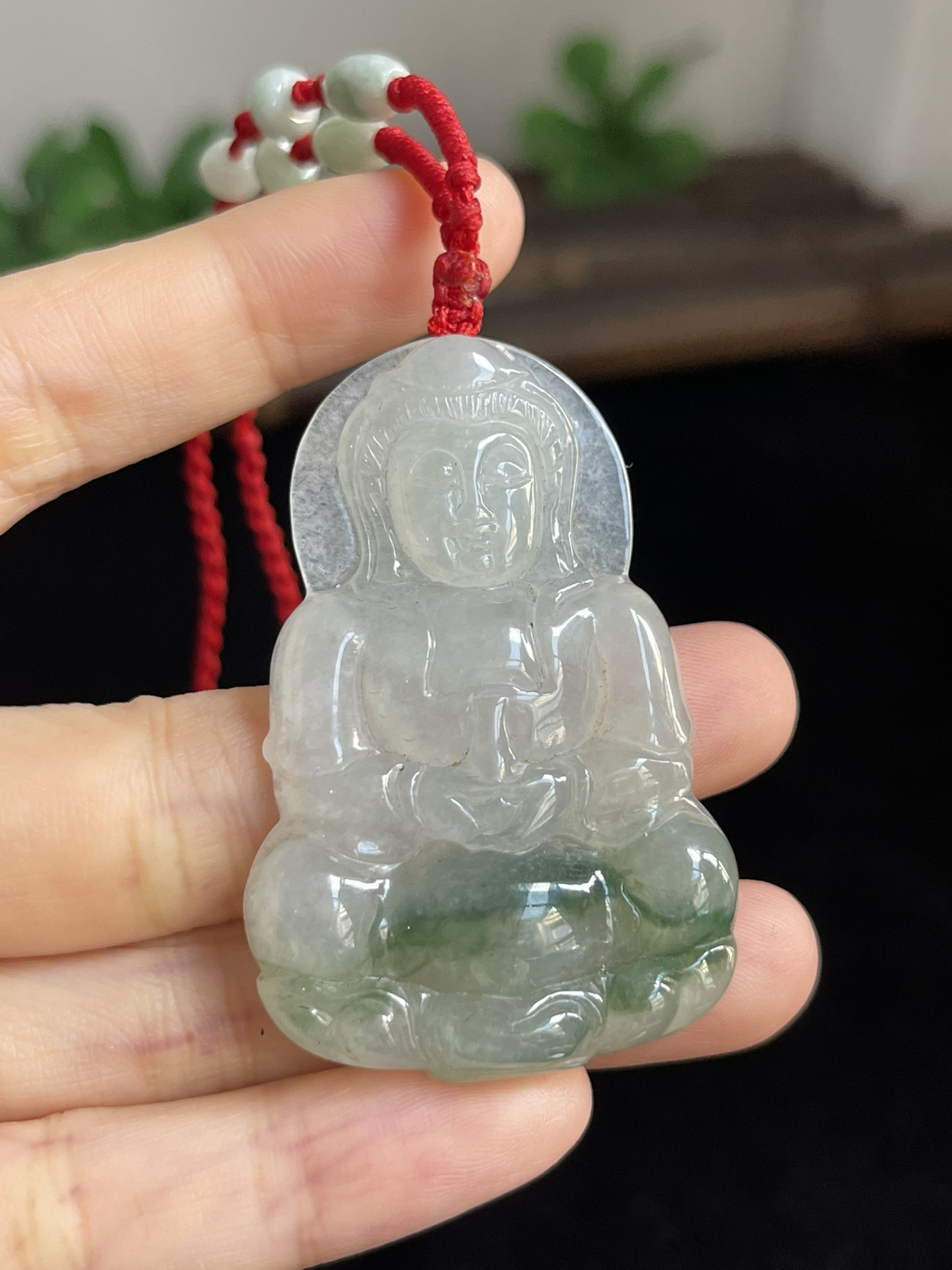 翡翠冰糯种绿色吊坠