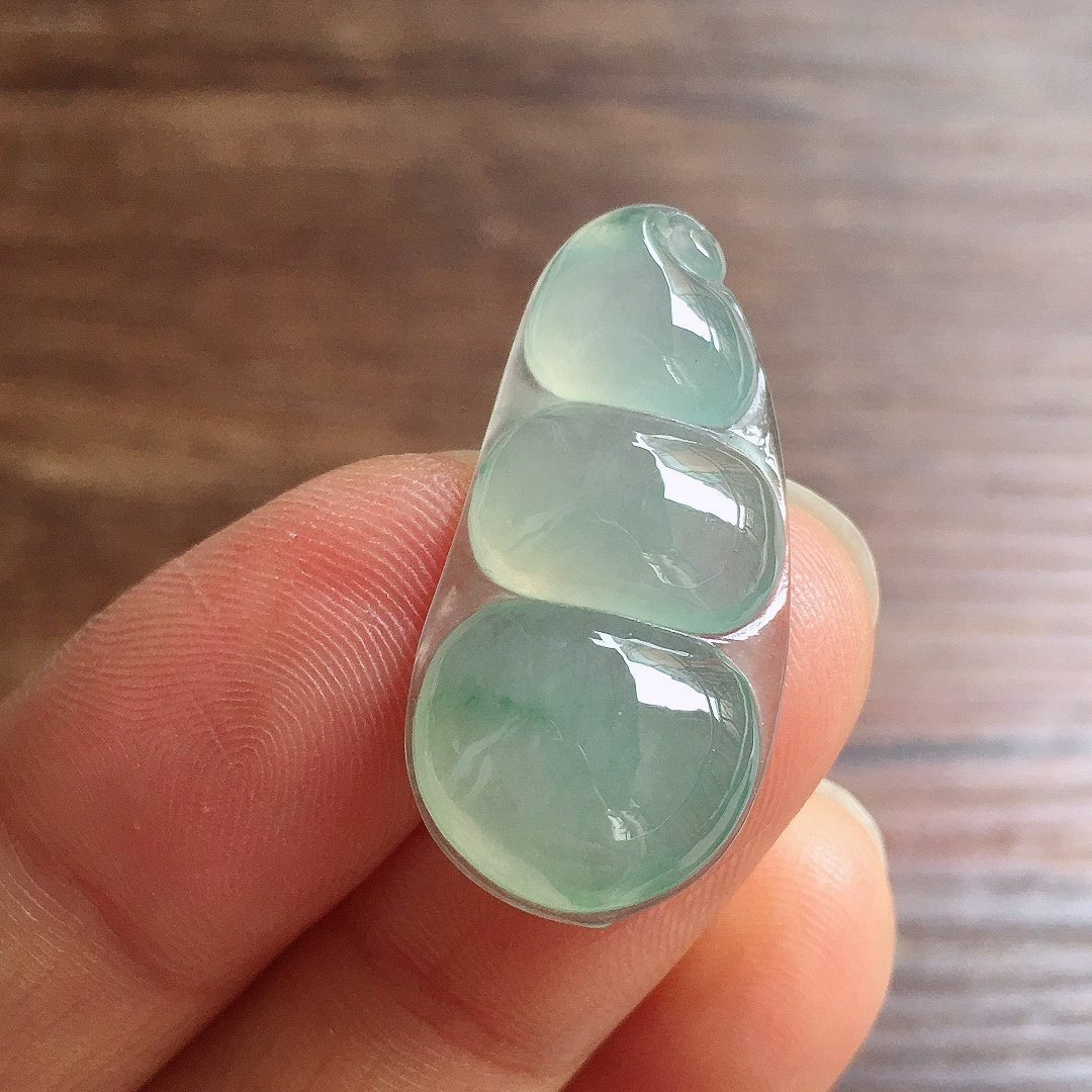 冰晴底福豆，镶嵌佳品，冰润细腻，种水足，001 尺寸28.9*14.1*5.7