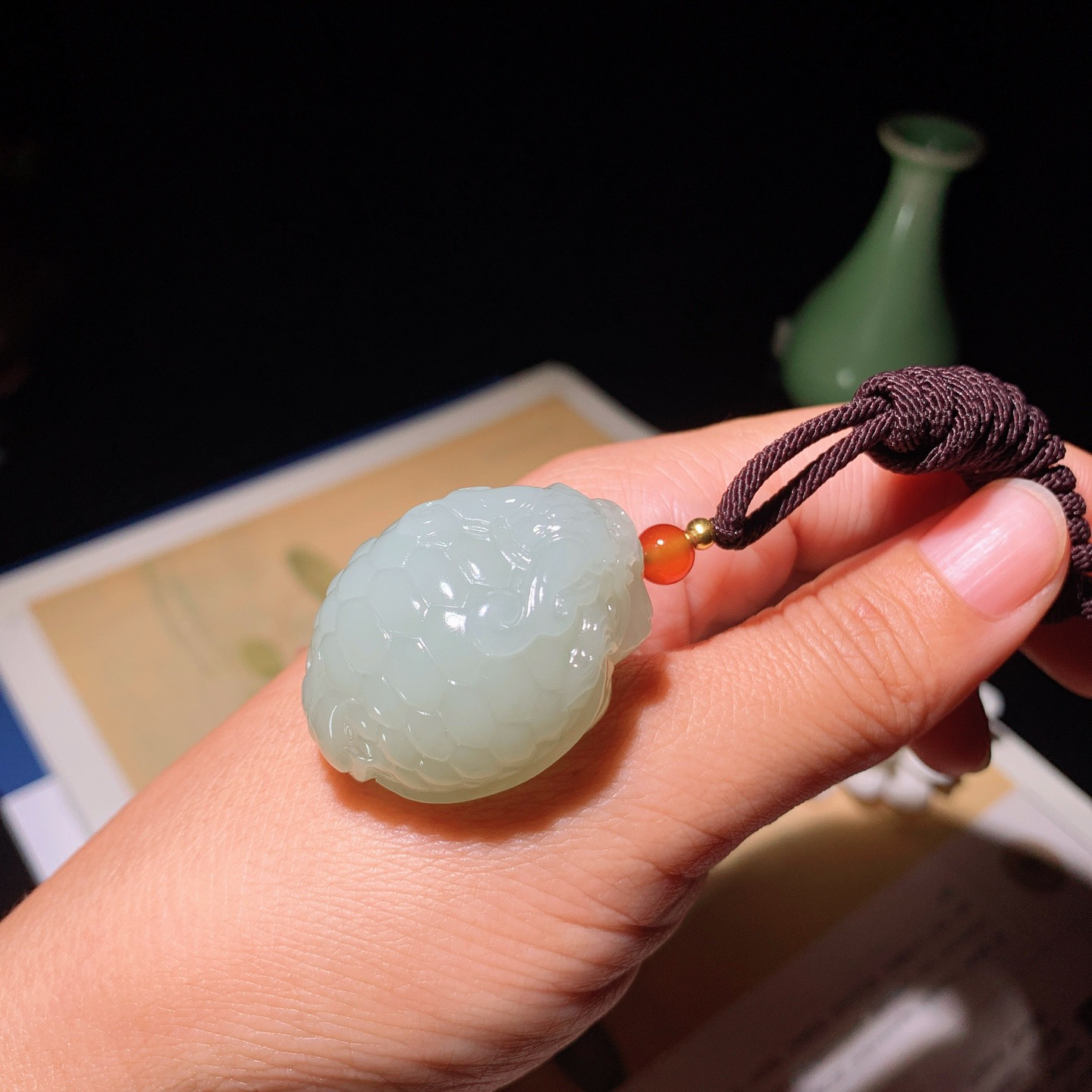 新疆且末料和田玉龙龟挂件 尺寸35/28/20重32克 玉质细腻油润 底色纯净 脂粉好，品质好。lt